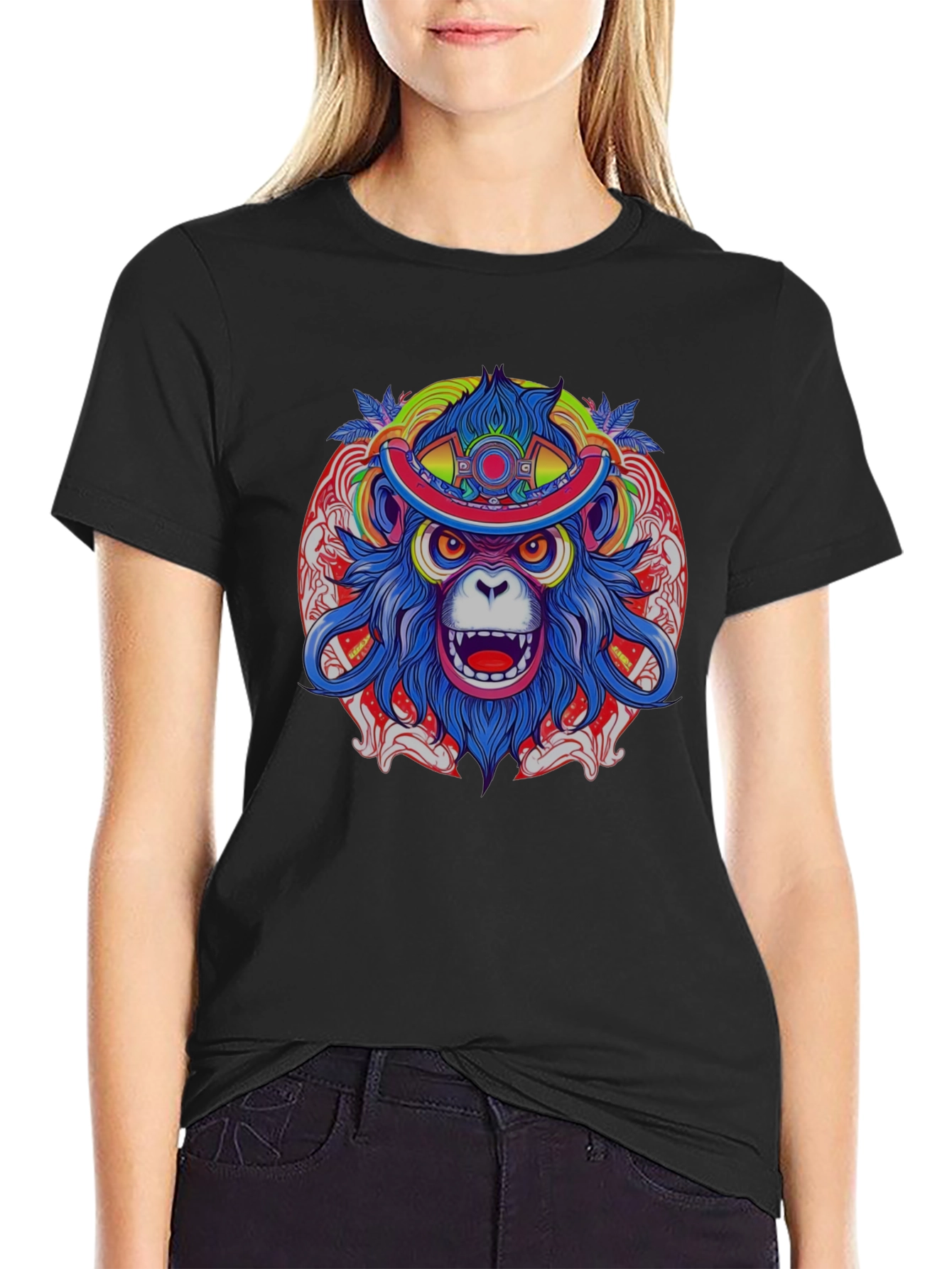 Vivid Monkey Head T-Shirt - Graphic Tee