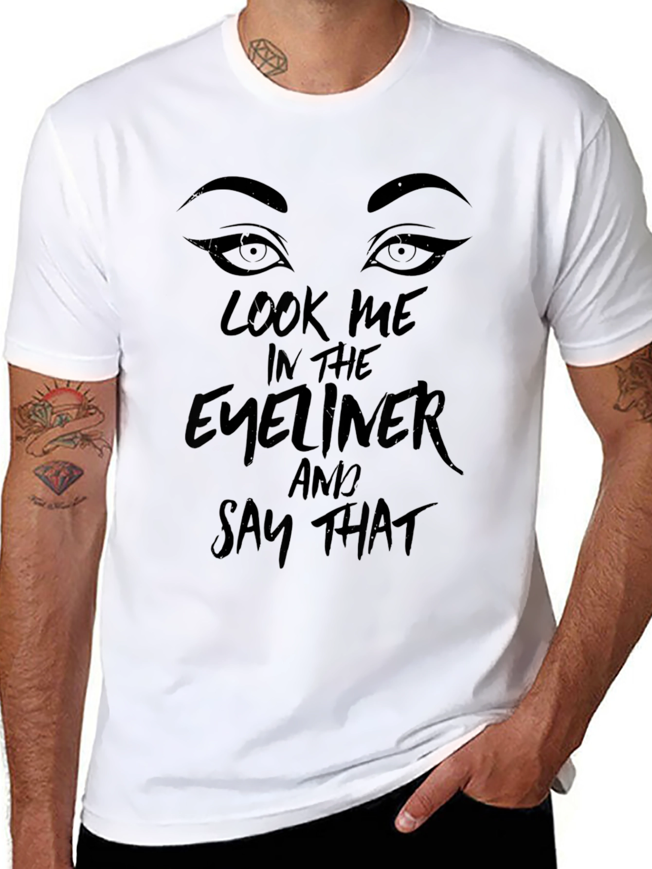 Look Me In The Eyeliner Black T-Shirt