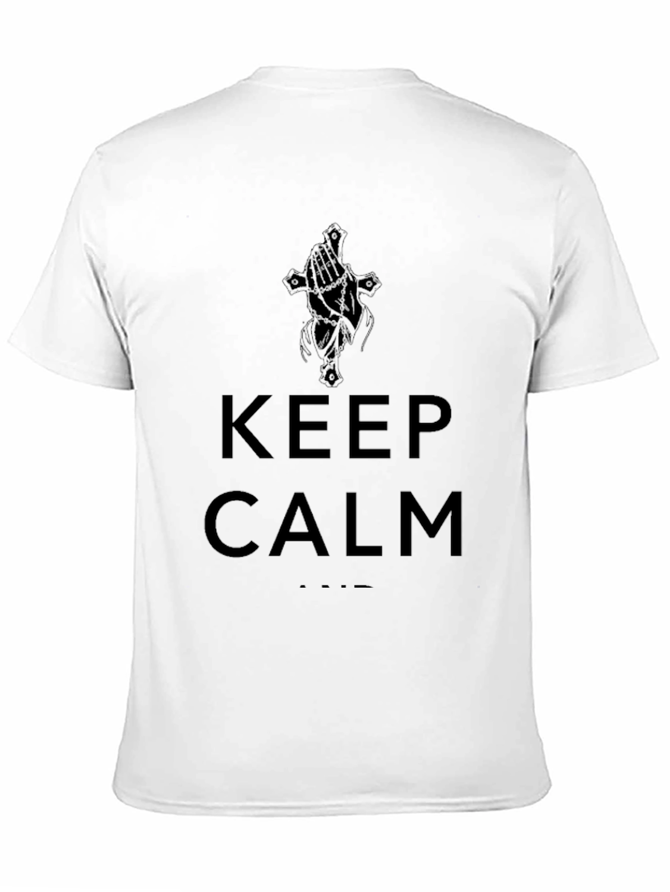 Keep Calm Graphic Print Mens Black T-Shirt
