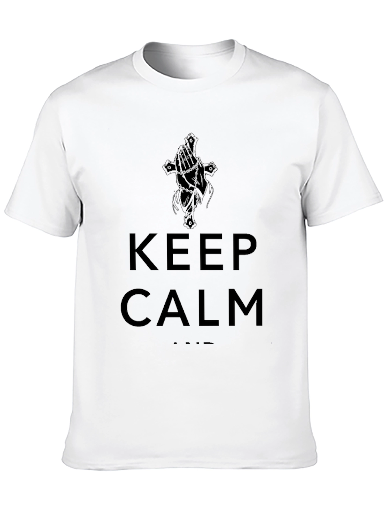 Keep Calm Graphic Print Mens Black T-Shirt