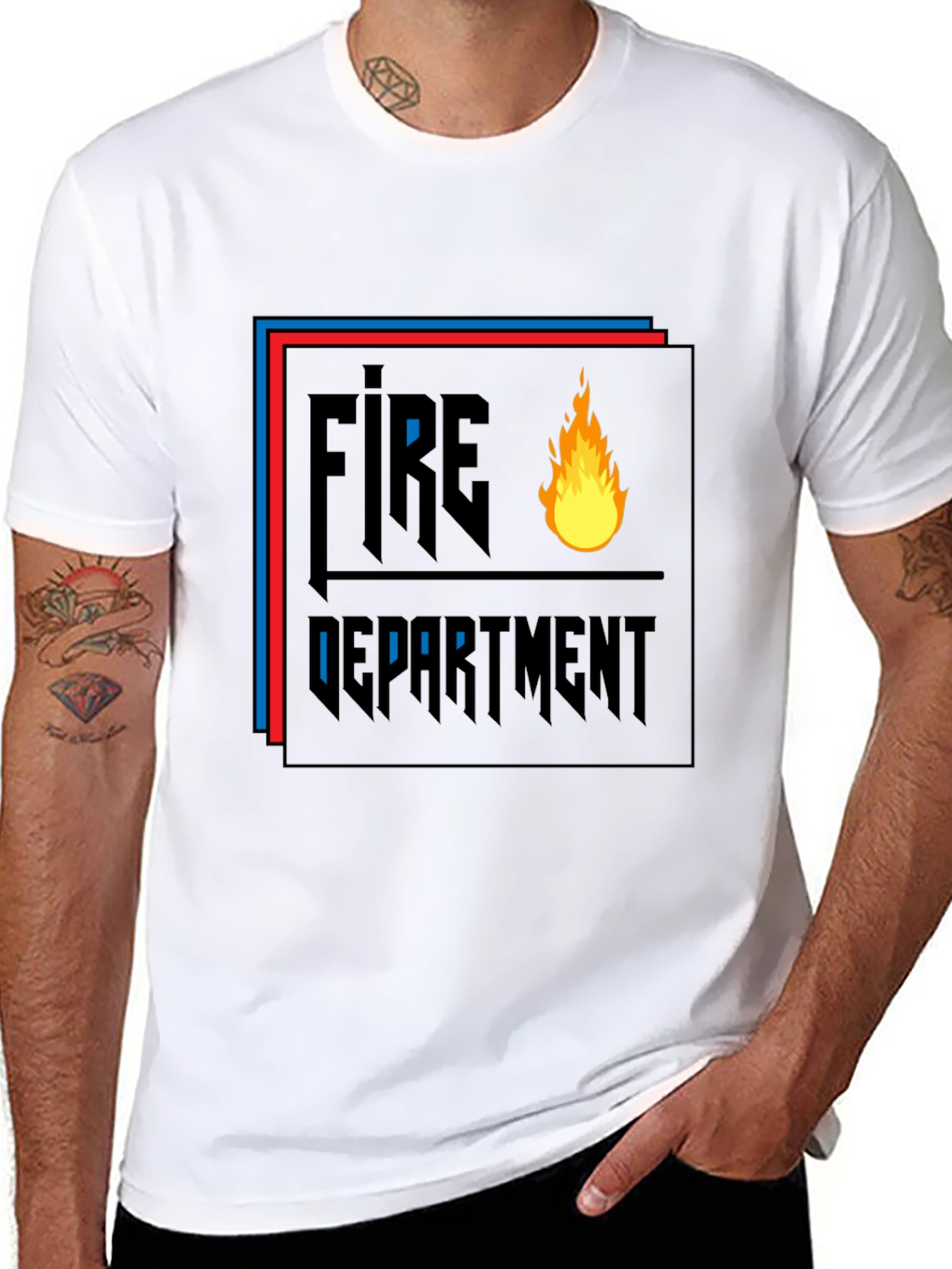 Fire Department Graphic Black T-Shirt