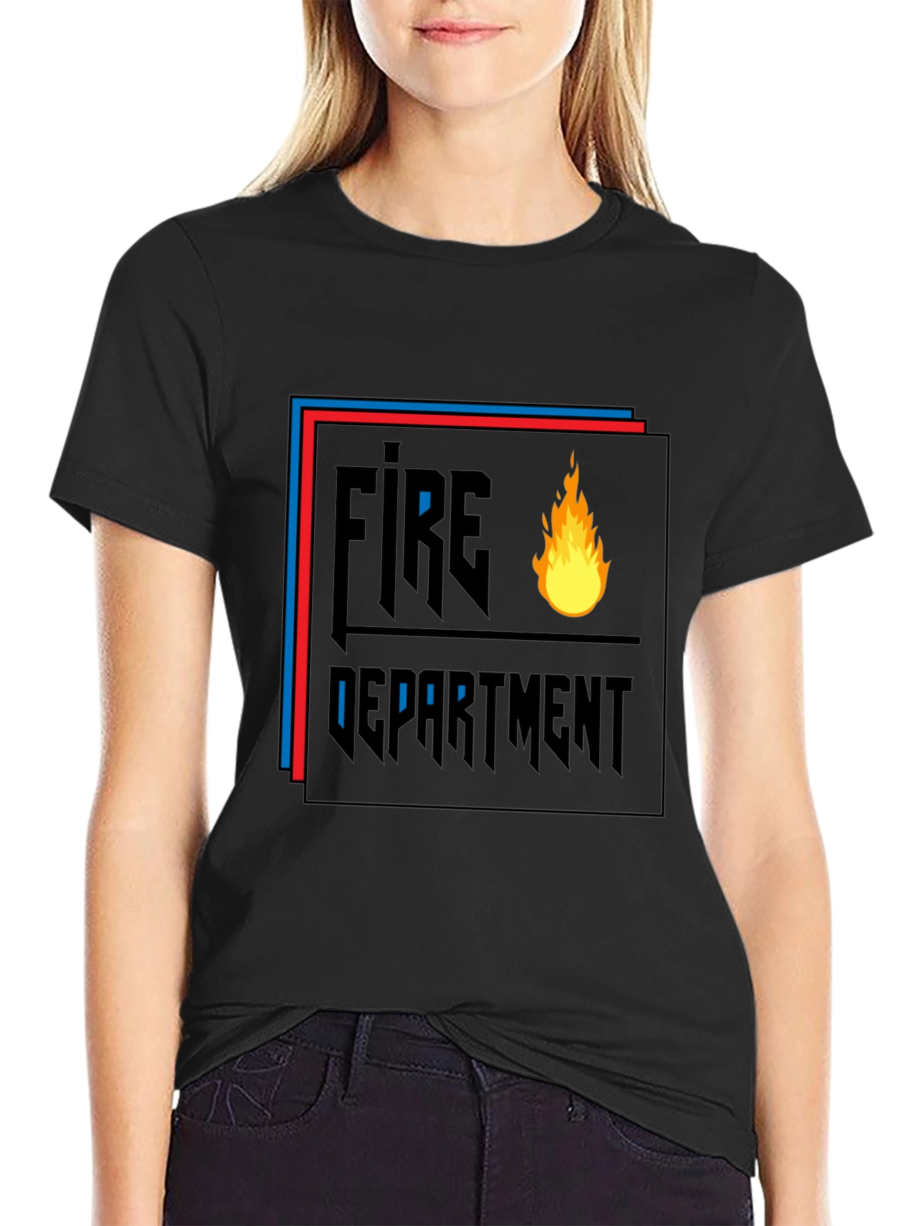 Fire Department Graphic Black T-Shirt