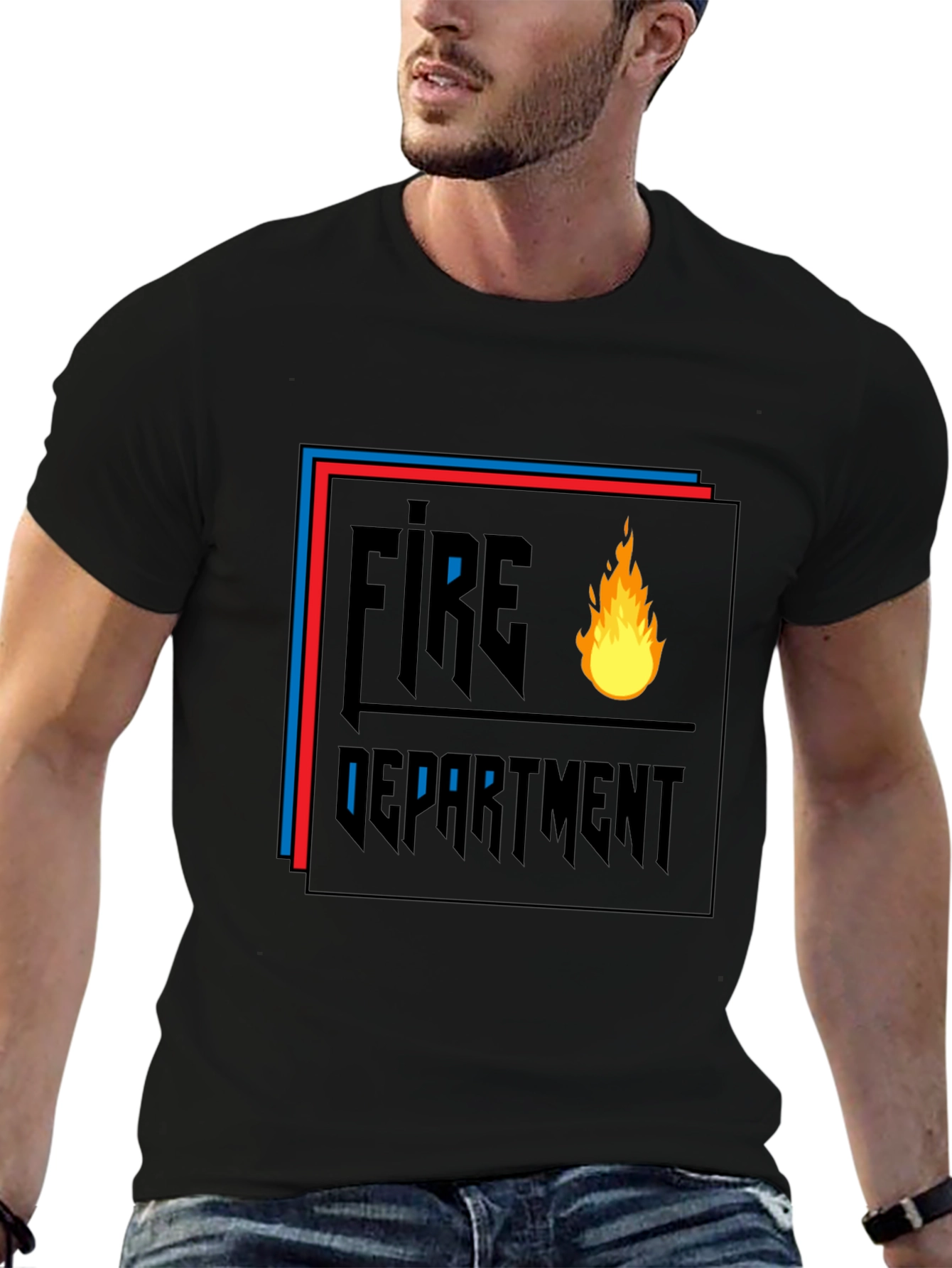 Fire Department Graphic Black T-Shirt