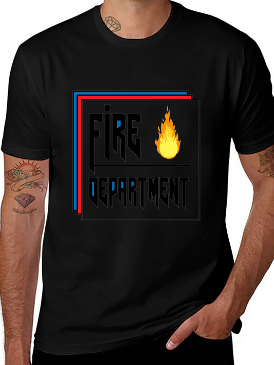 Fire Department Graphic Black T-Shirt