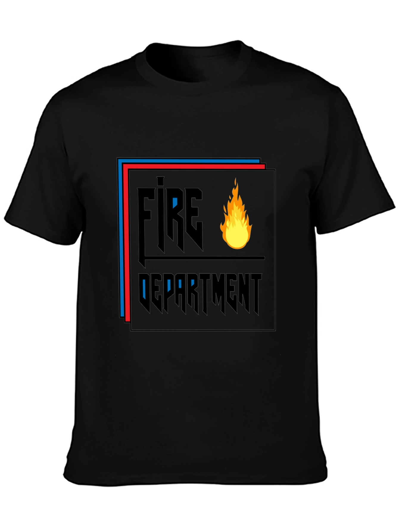 Fire Department Graphic Black T-Shirt
