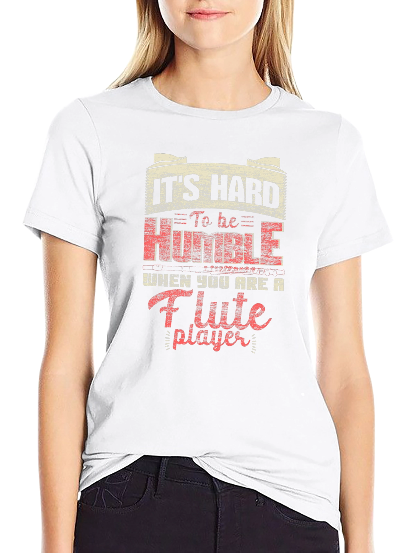 Flute Player Graphic T-Shirt - Hard to be Humble