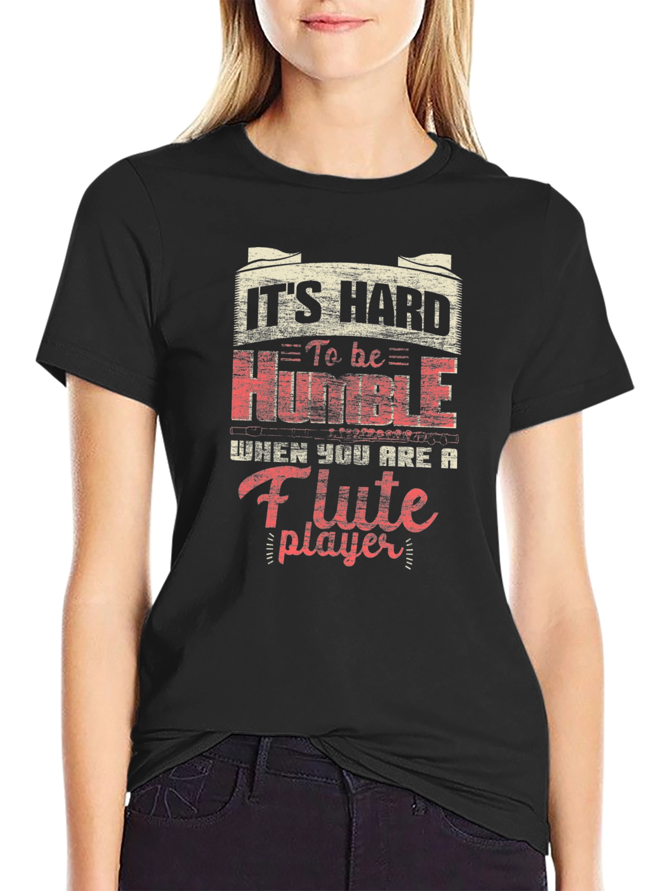 Flute Player Graphic T-Shirt - Hard to be Humble