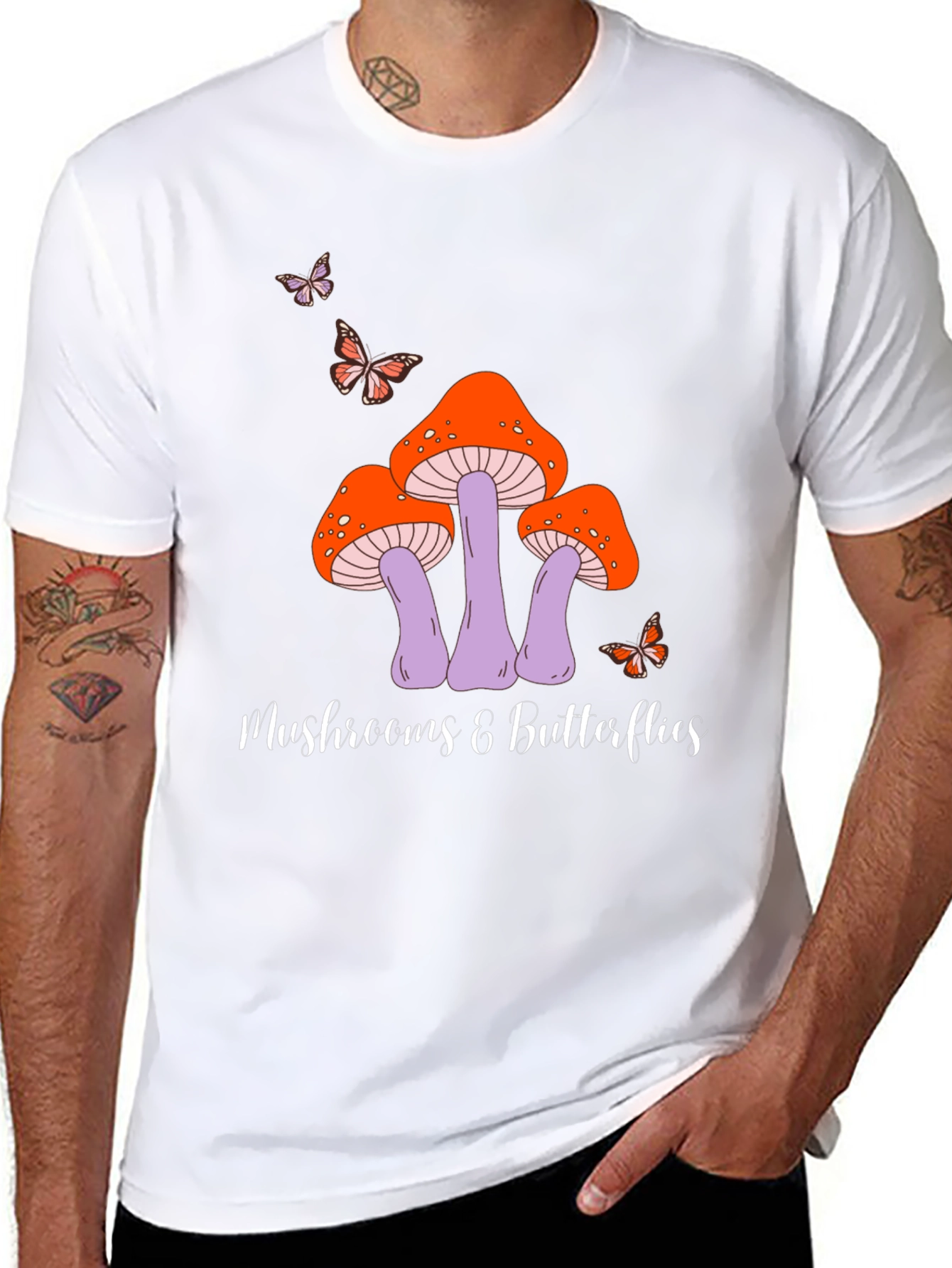 Mushroom & Butterfly Graphic Tee