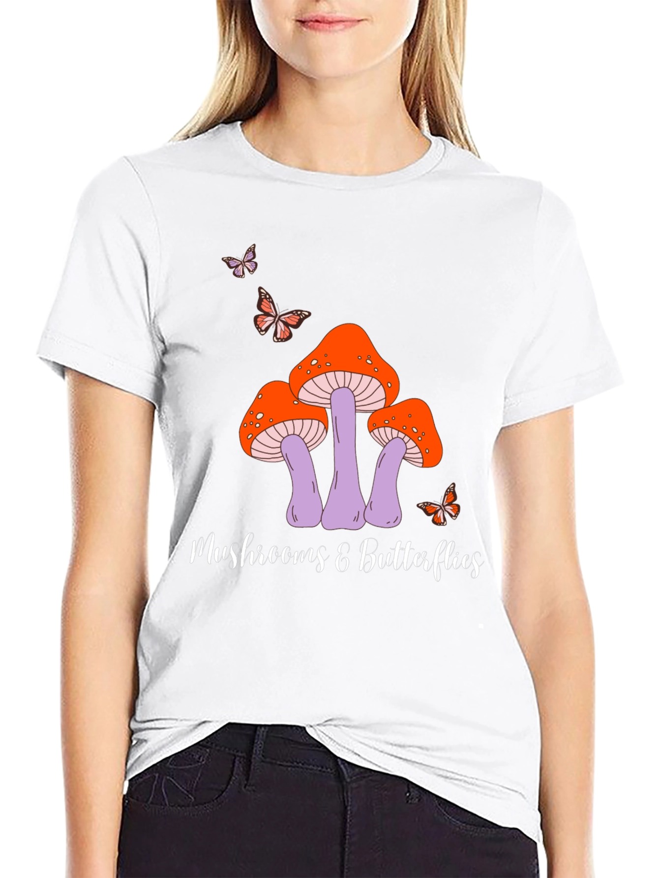 Mushroom & Butterfly Graphic Tee