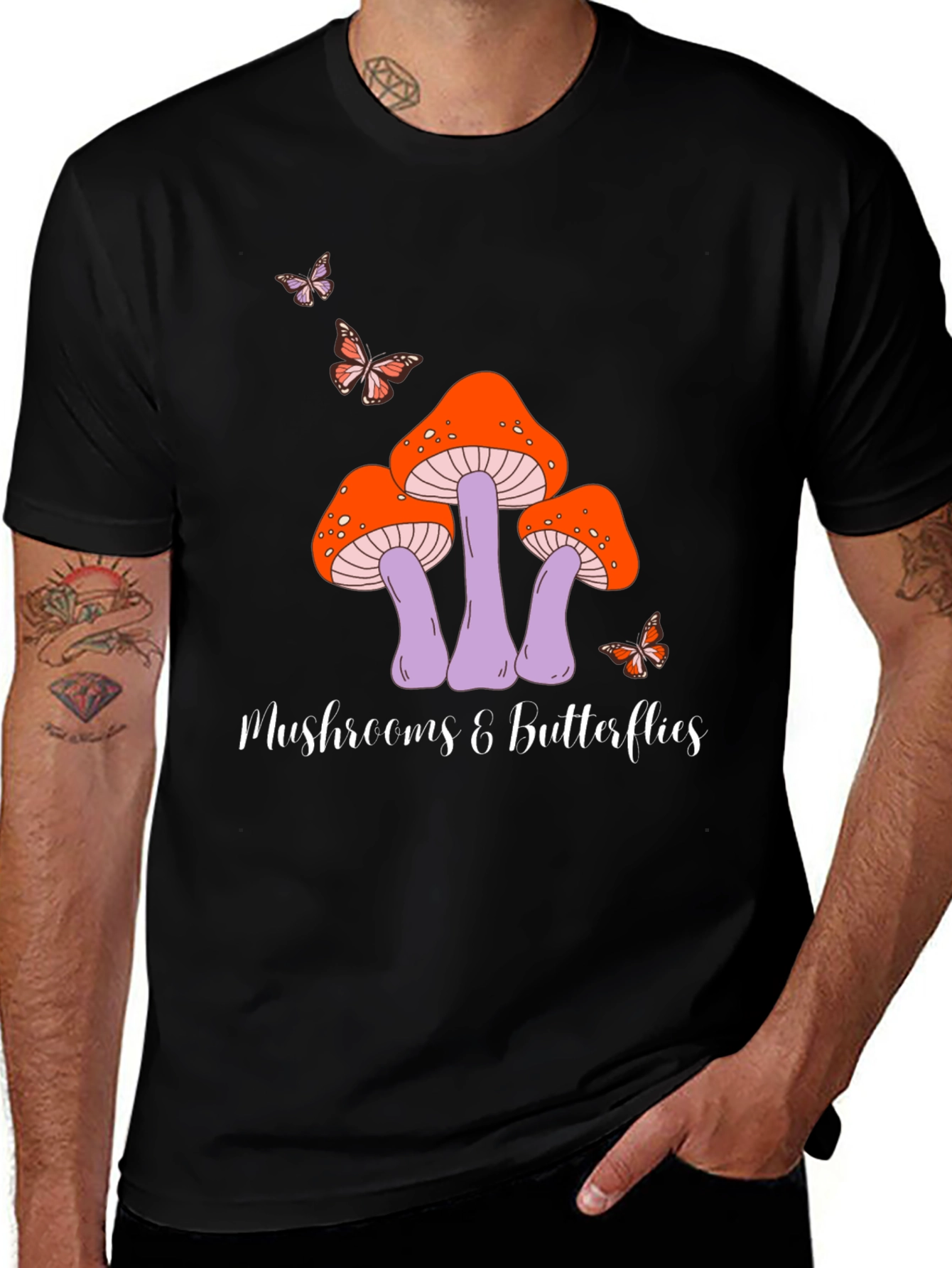 Mushroom & Butterfly Graphic Tee