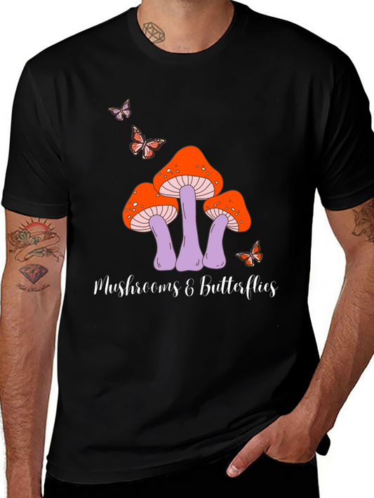Mushroom & Butterfly Graphic Tee
