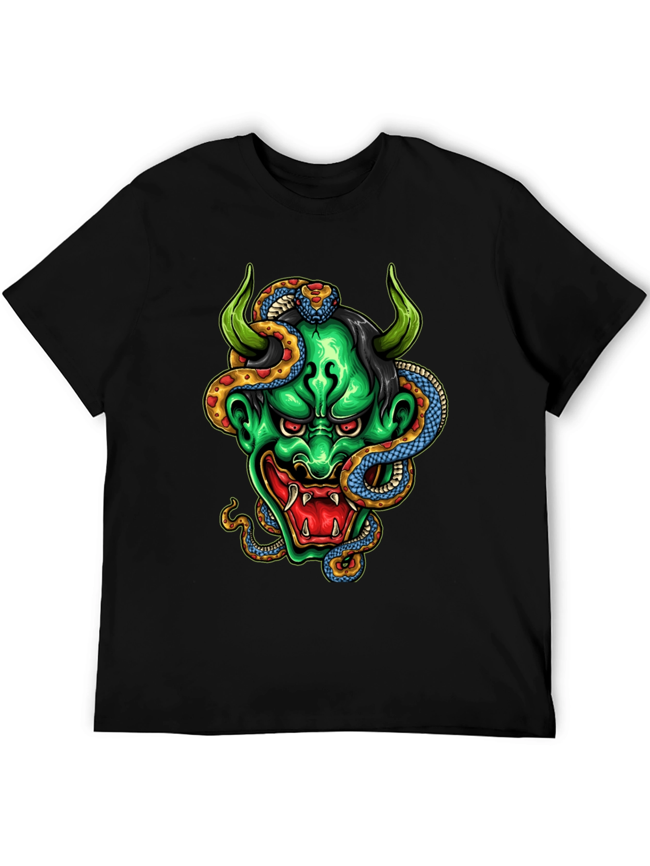 Demon & Snake Graphic Black T-Shirt