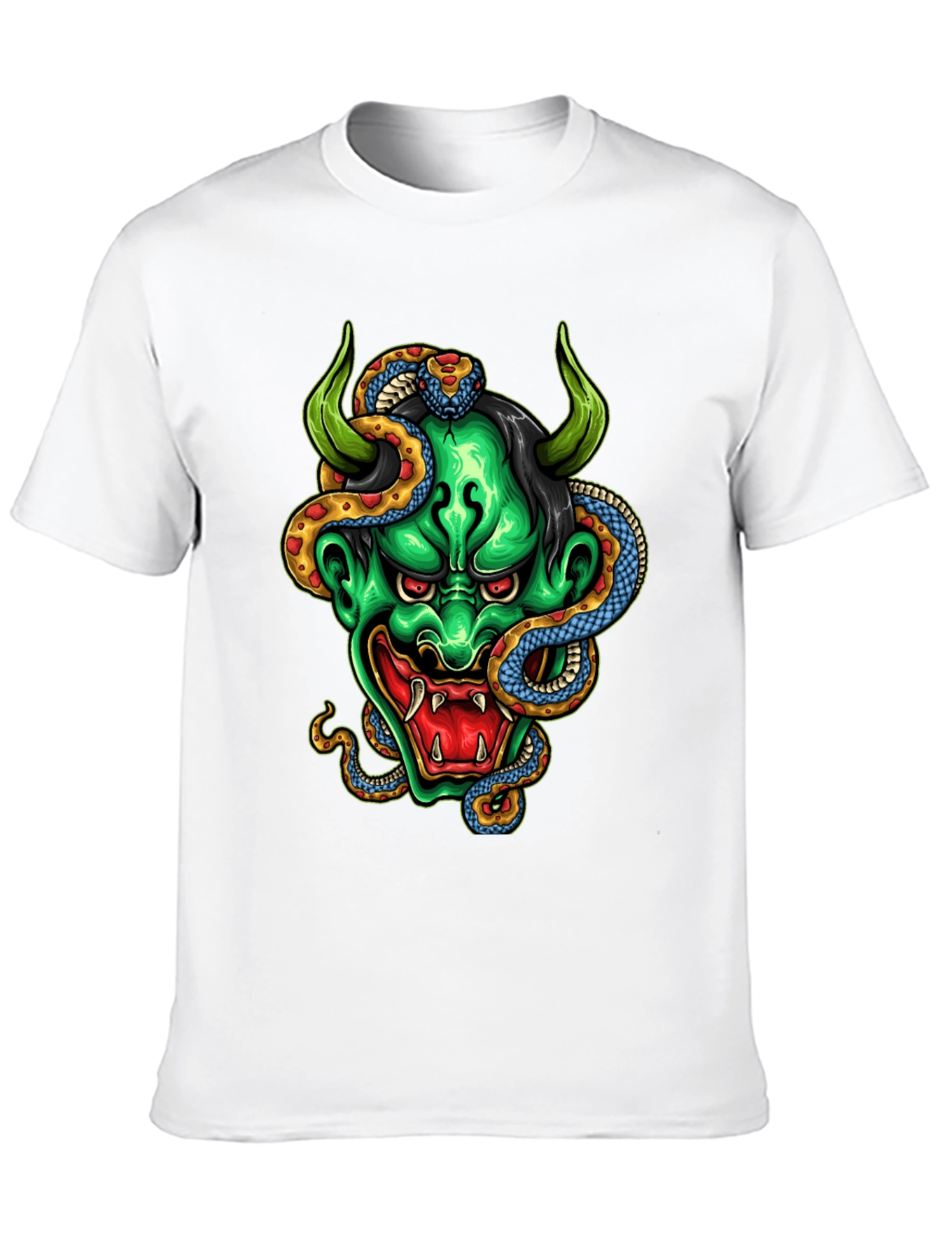 Demon & Snake Graphic Black T-Shirt