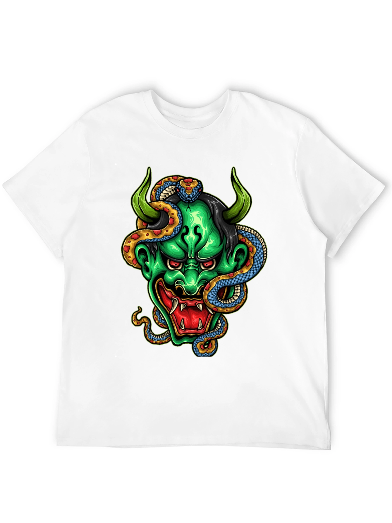 Demon & Snake Graphic Black T-Shirt