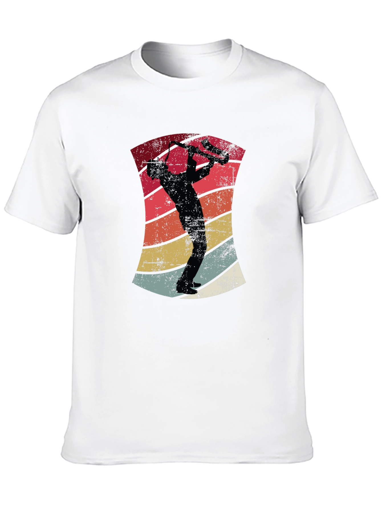 Retro Saxophone Player Black T-Shirt
