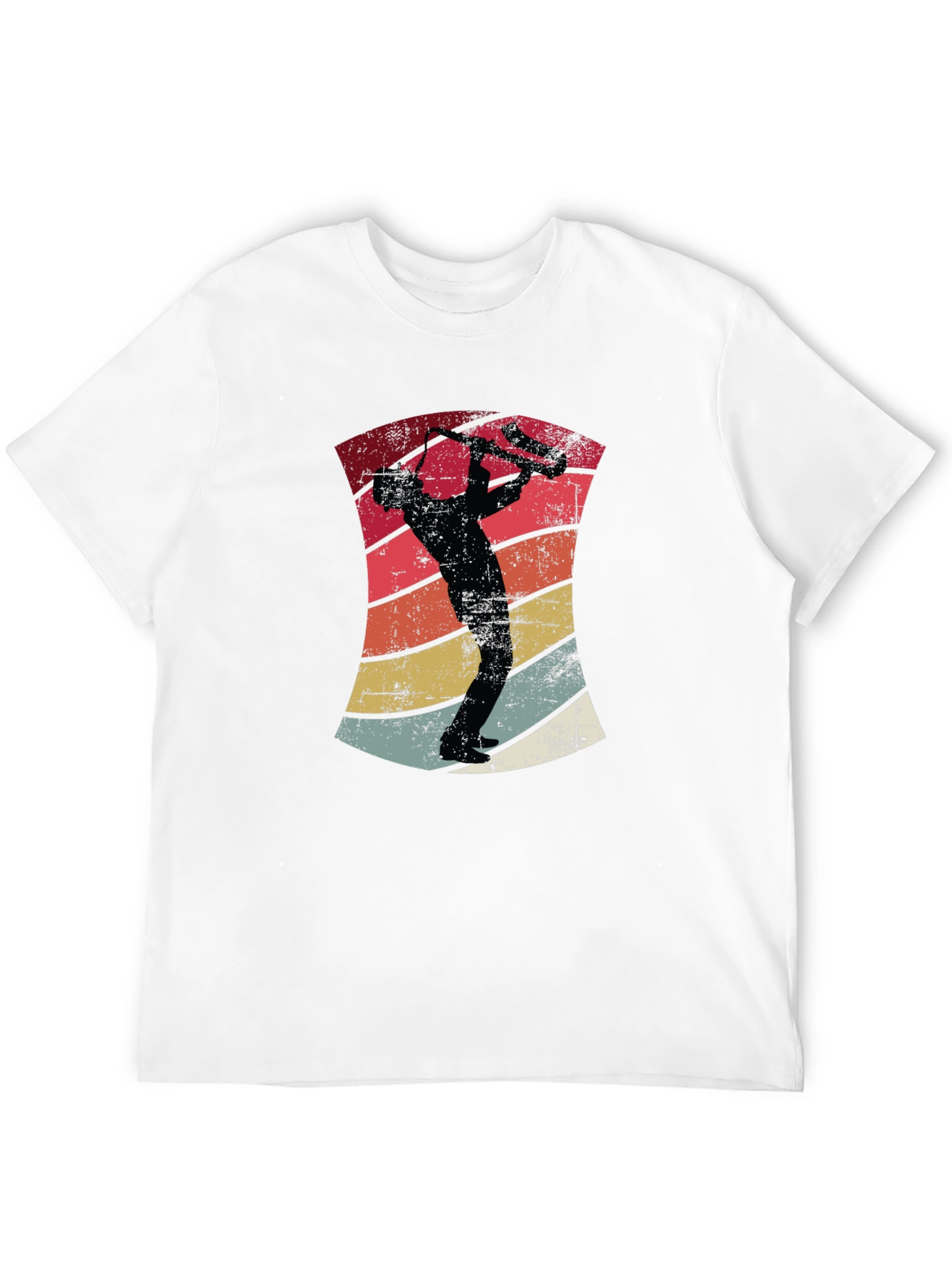 Retro Saxophone Player Black T-Shirt
