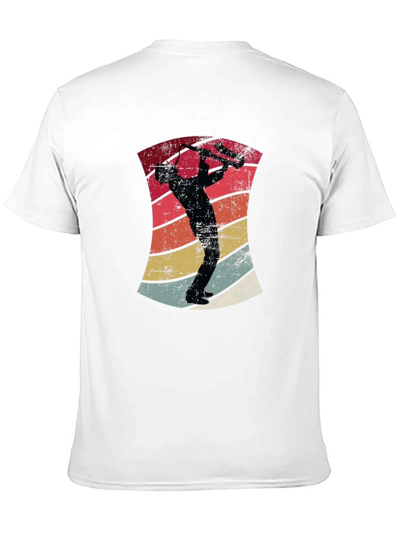 Retro Saxophone Player Black T-Shirt