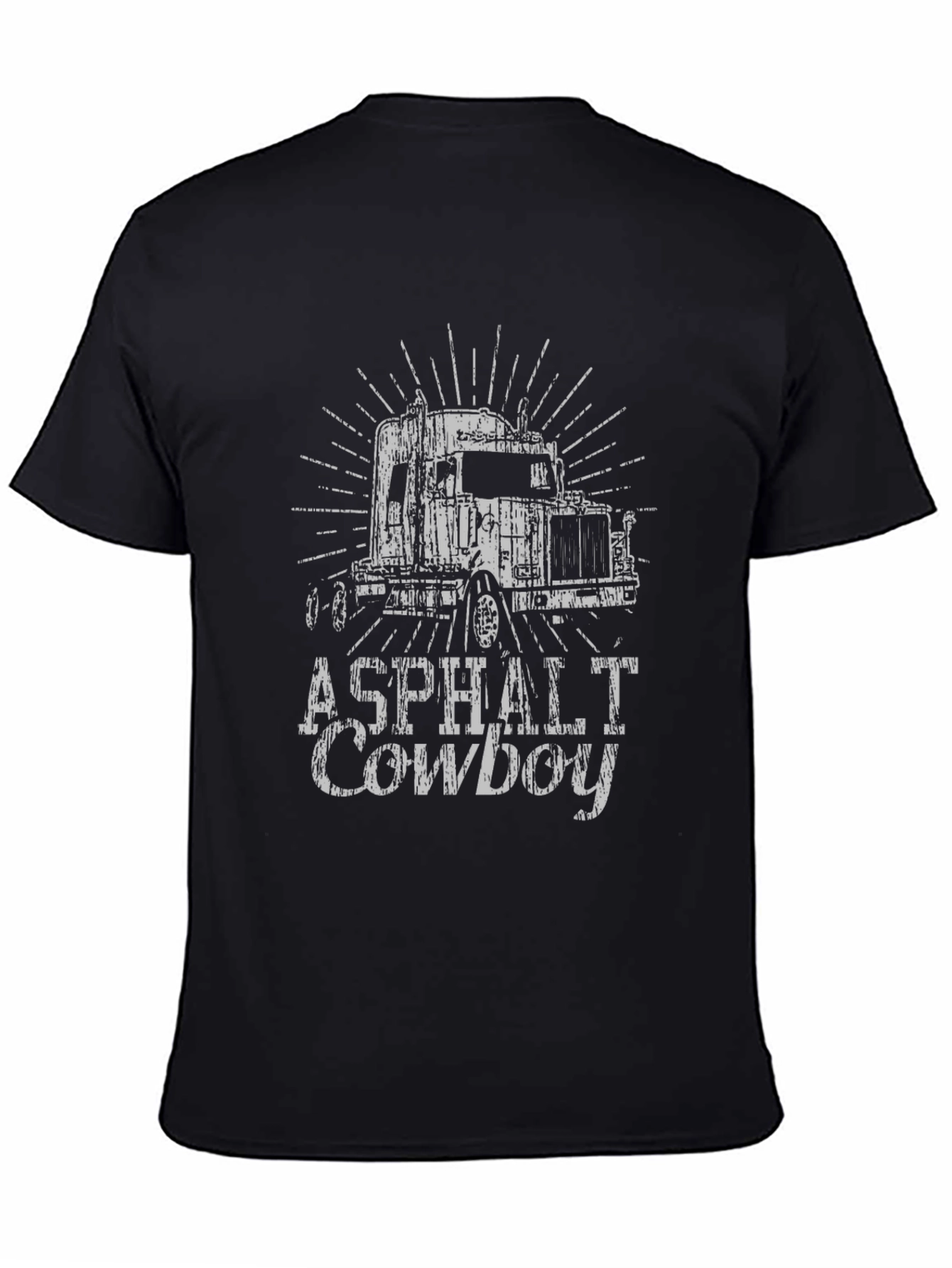Asphalt Cowboy Trucker Tee - Distressed Graphic T-Shirt