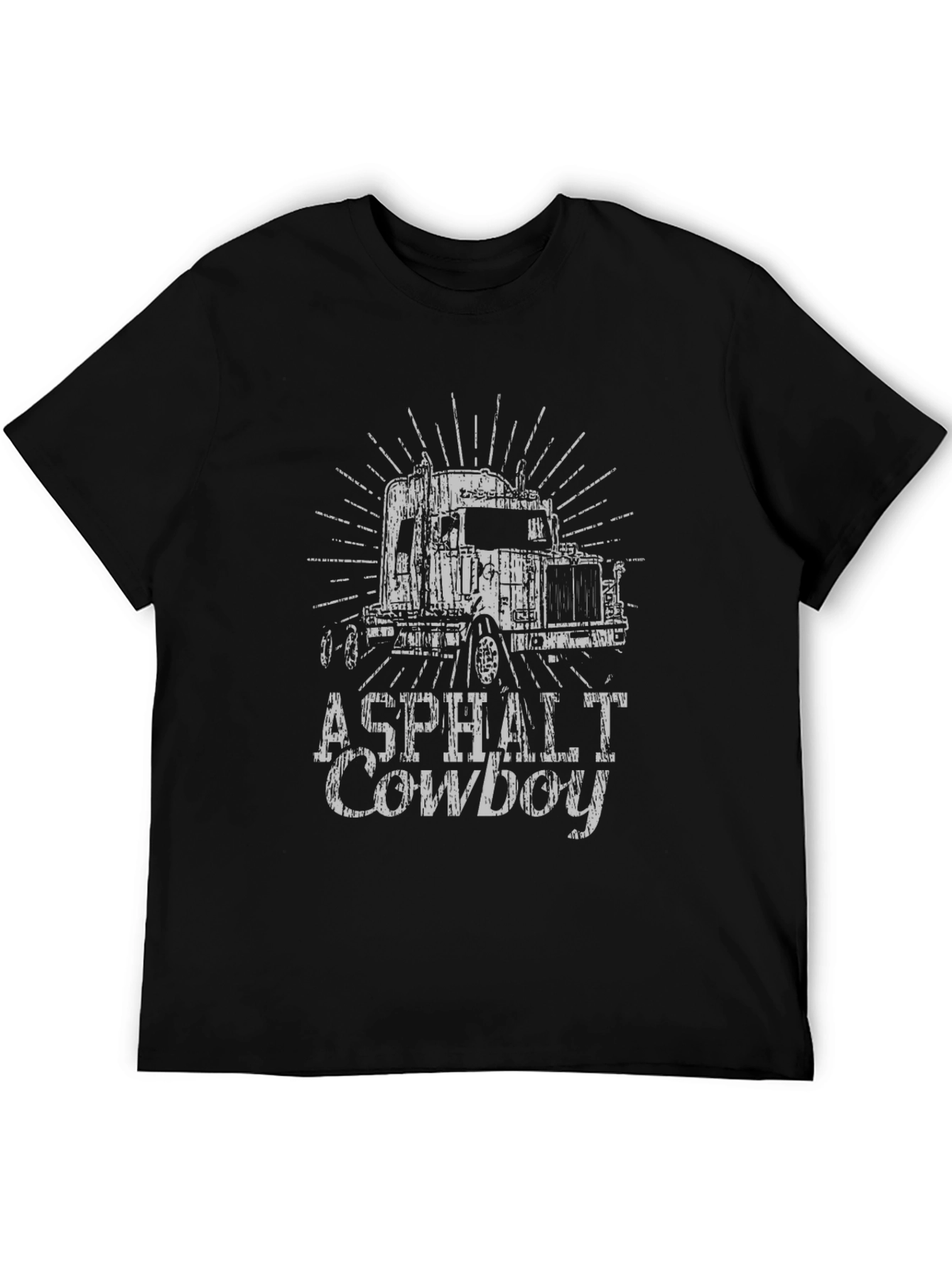 Asphalt Cowboy Trucker Tee - Distressed Graphic T-Shirt