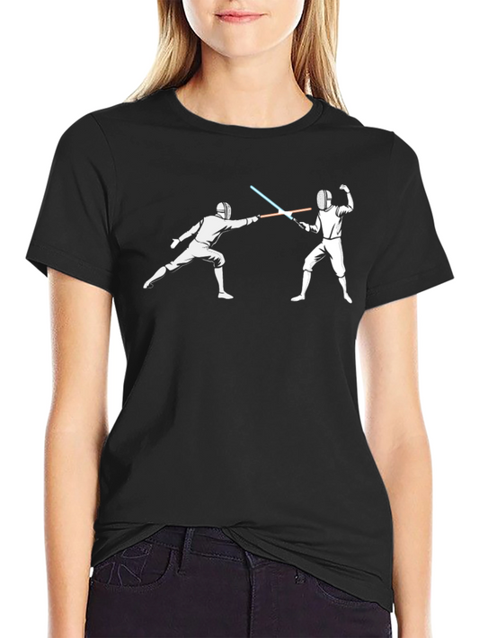 Fencing Lightsaber Duel Graphic Tee