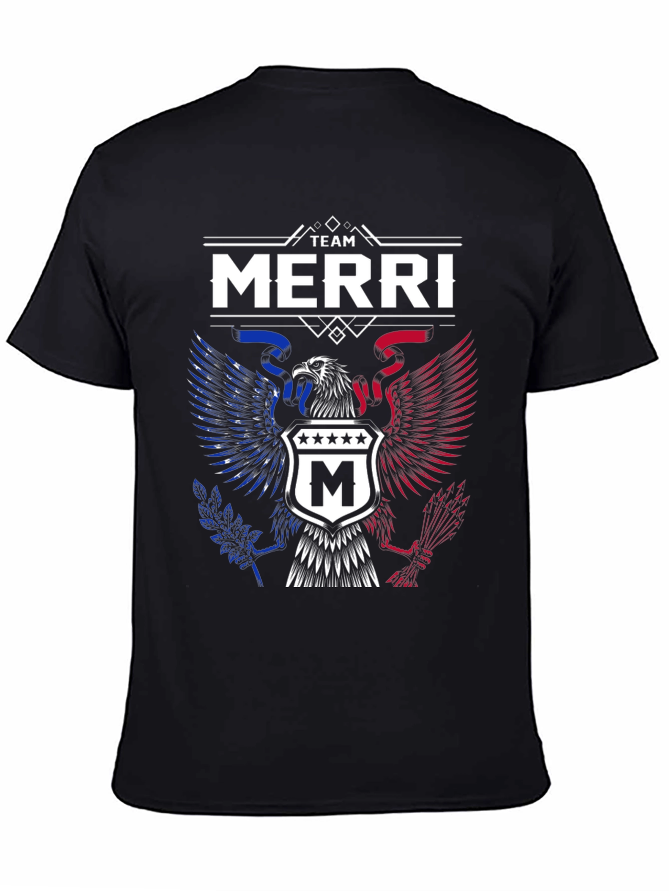 Team Merri Eagle Graphic Black T-Shirt