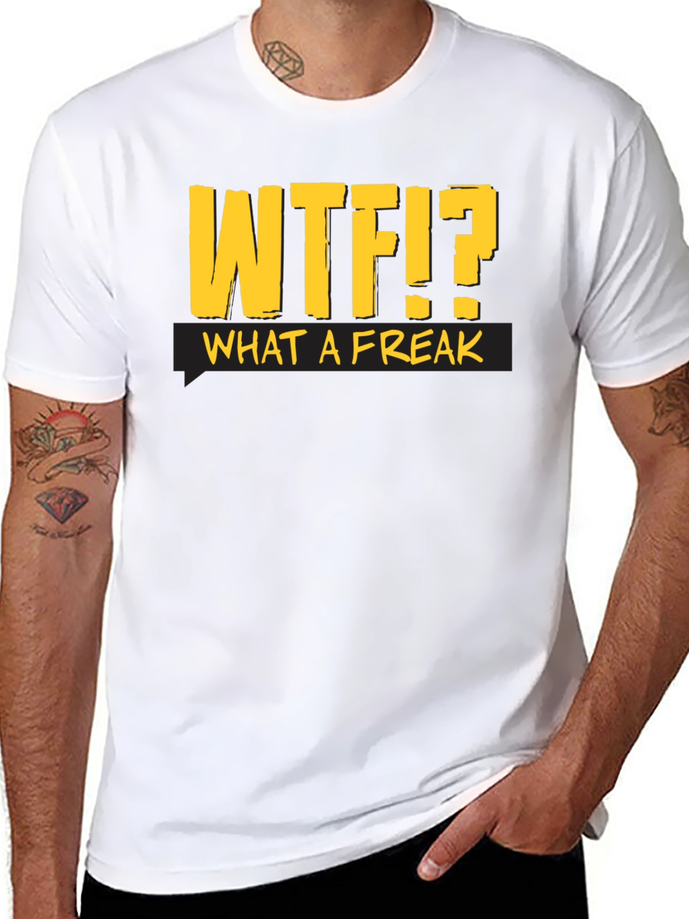 WTF?! What a Freak Black Cotton T-Shirt