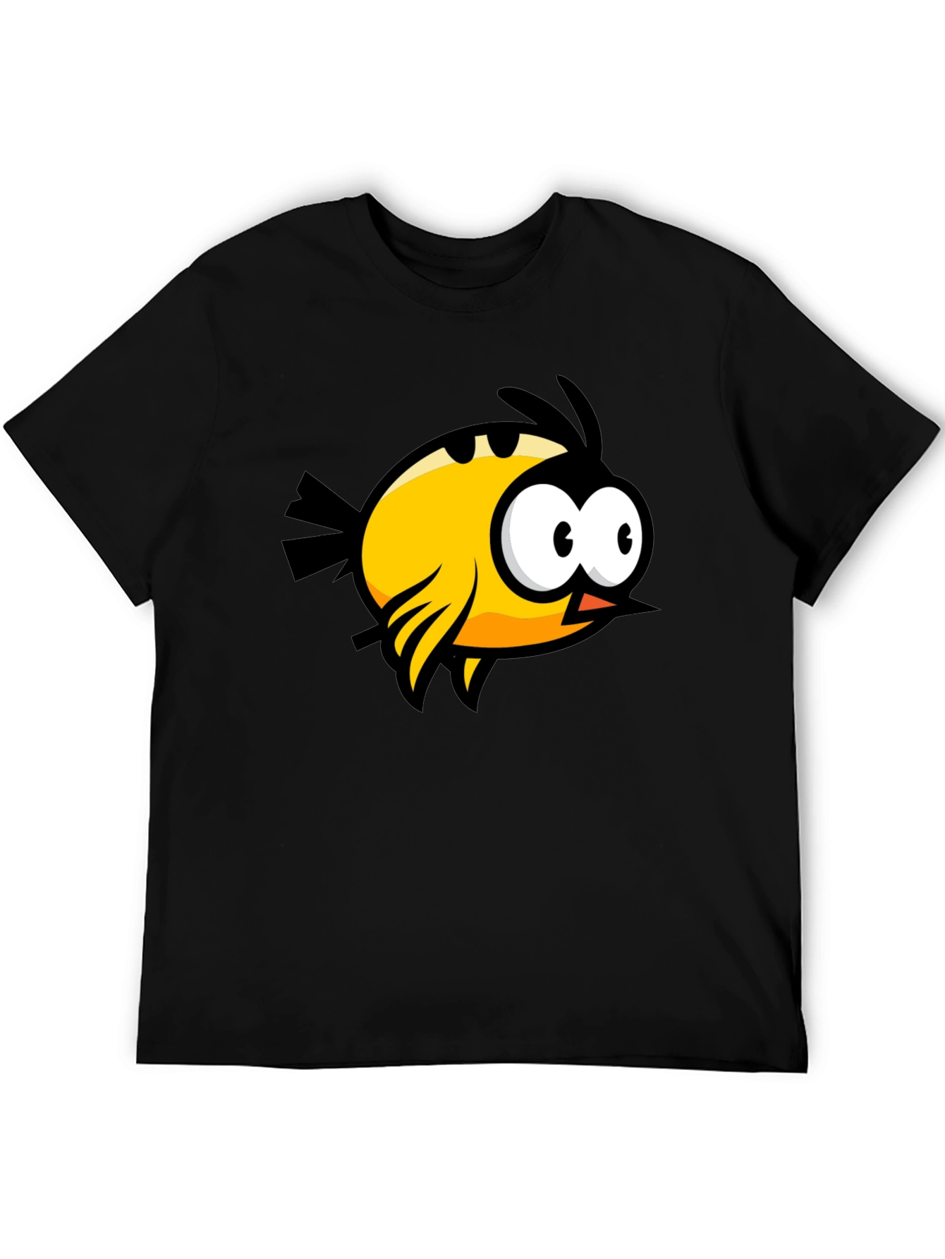 Funny Bird Graphic Black T-Shirt