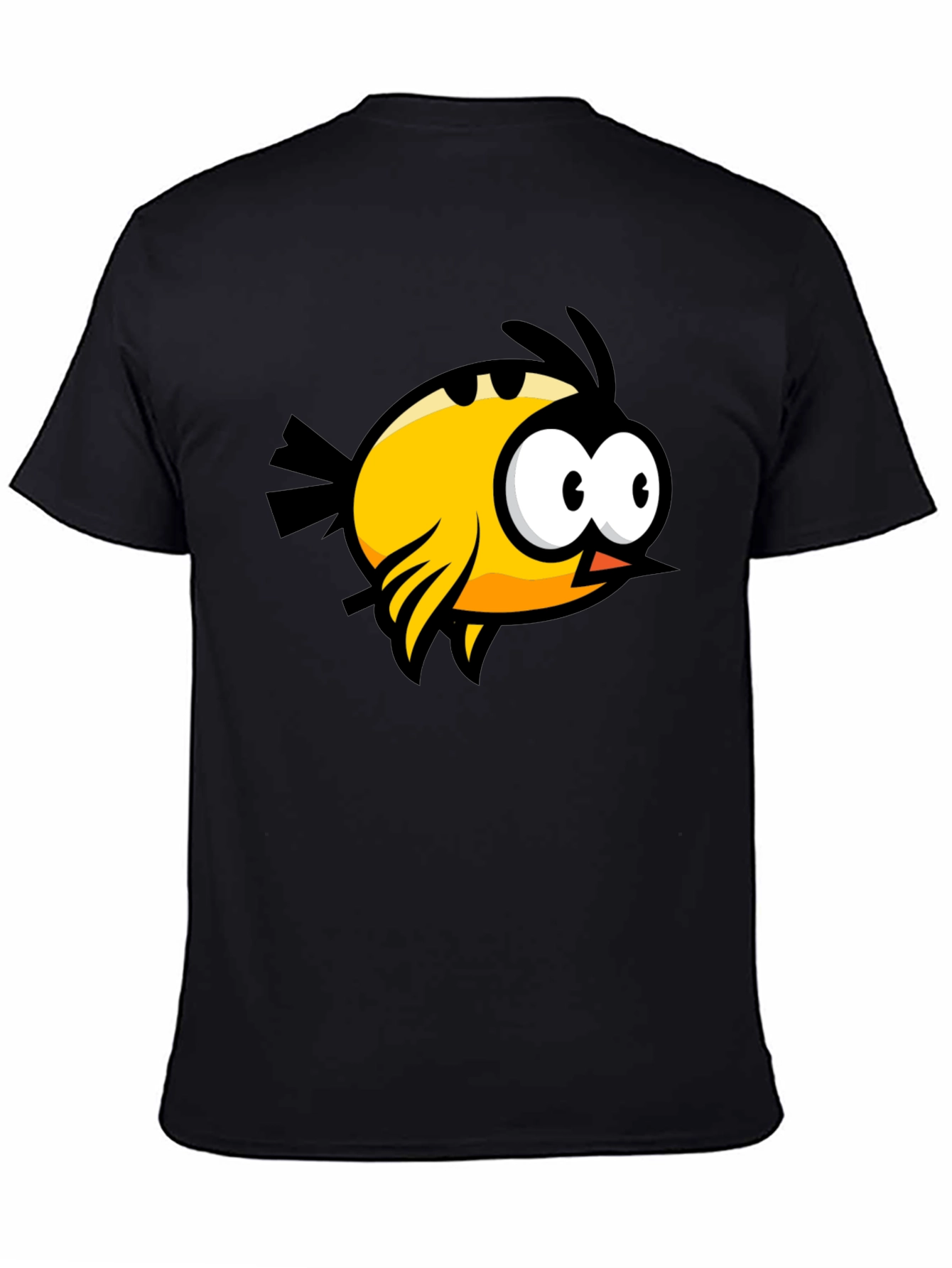 Funny Bird Graphic Black T-Shirt