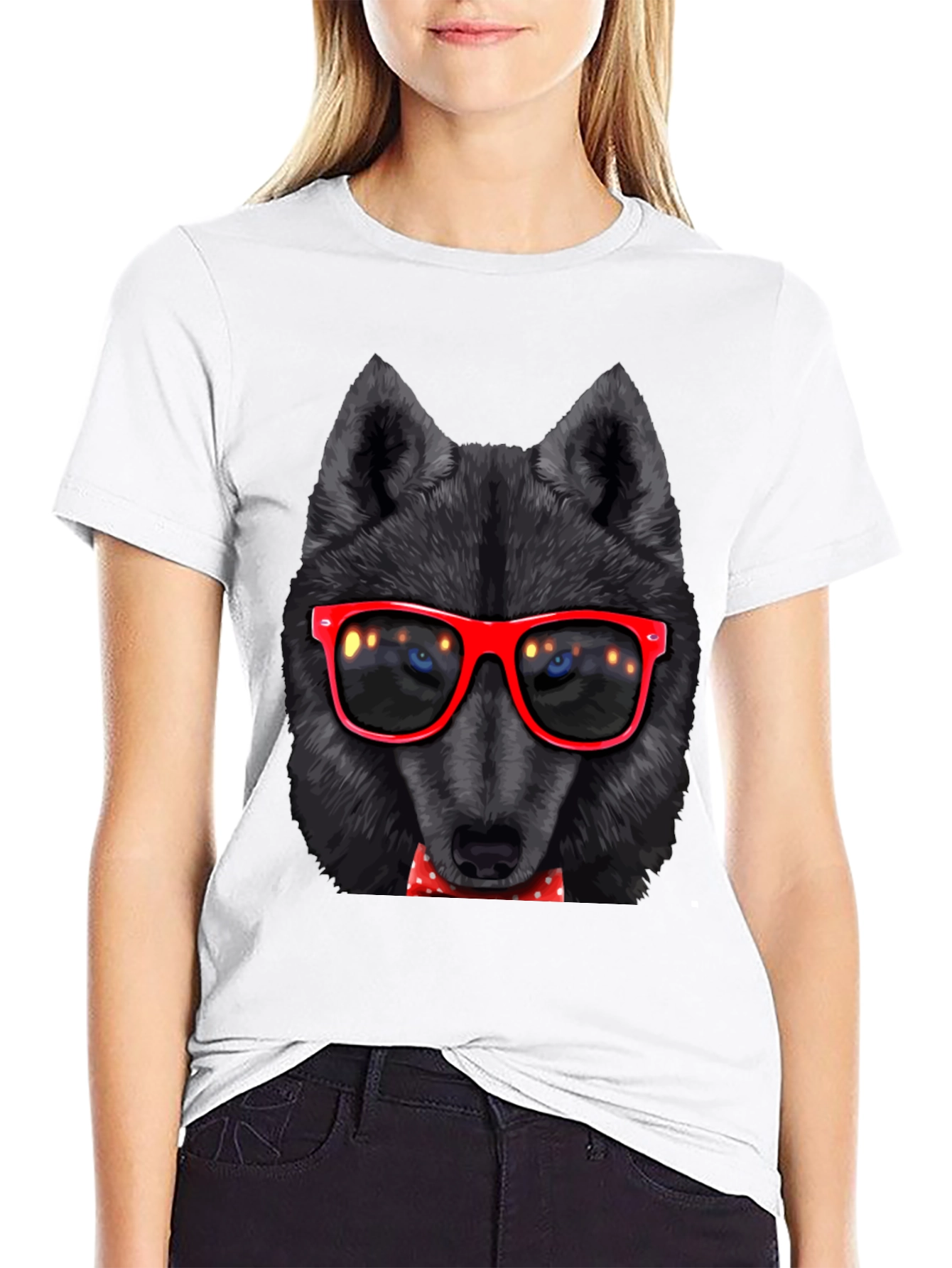 Wolf with Glasses Graphic Tee