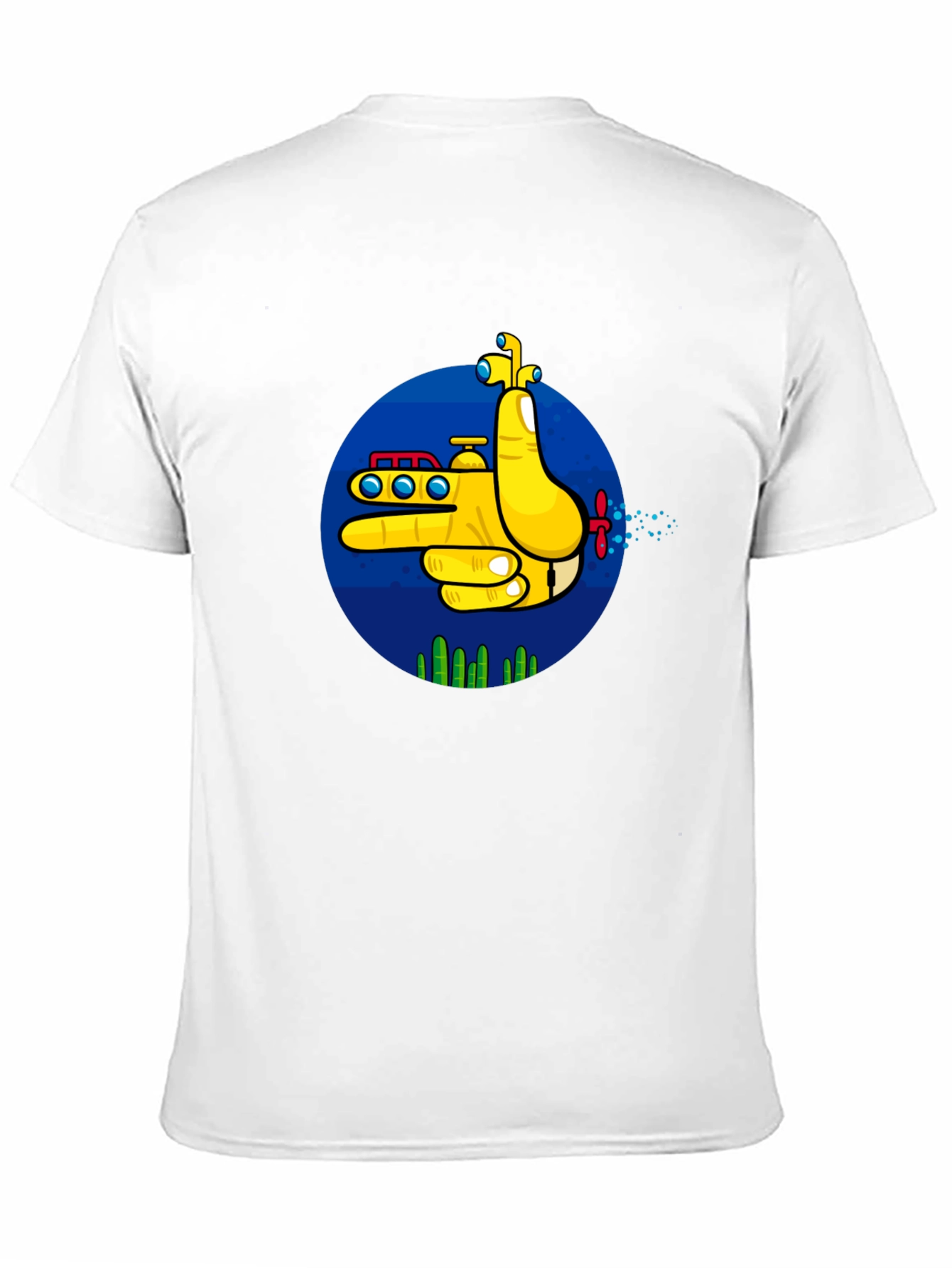 Yellow Submarine Finger Gun Graphic Tee - Unique Design