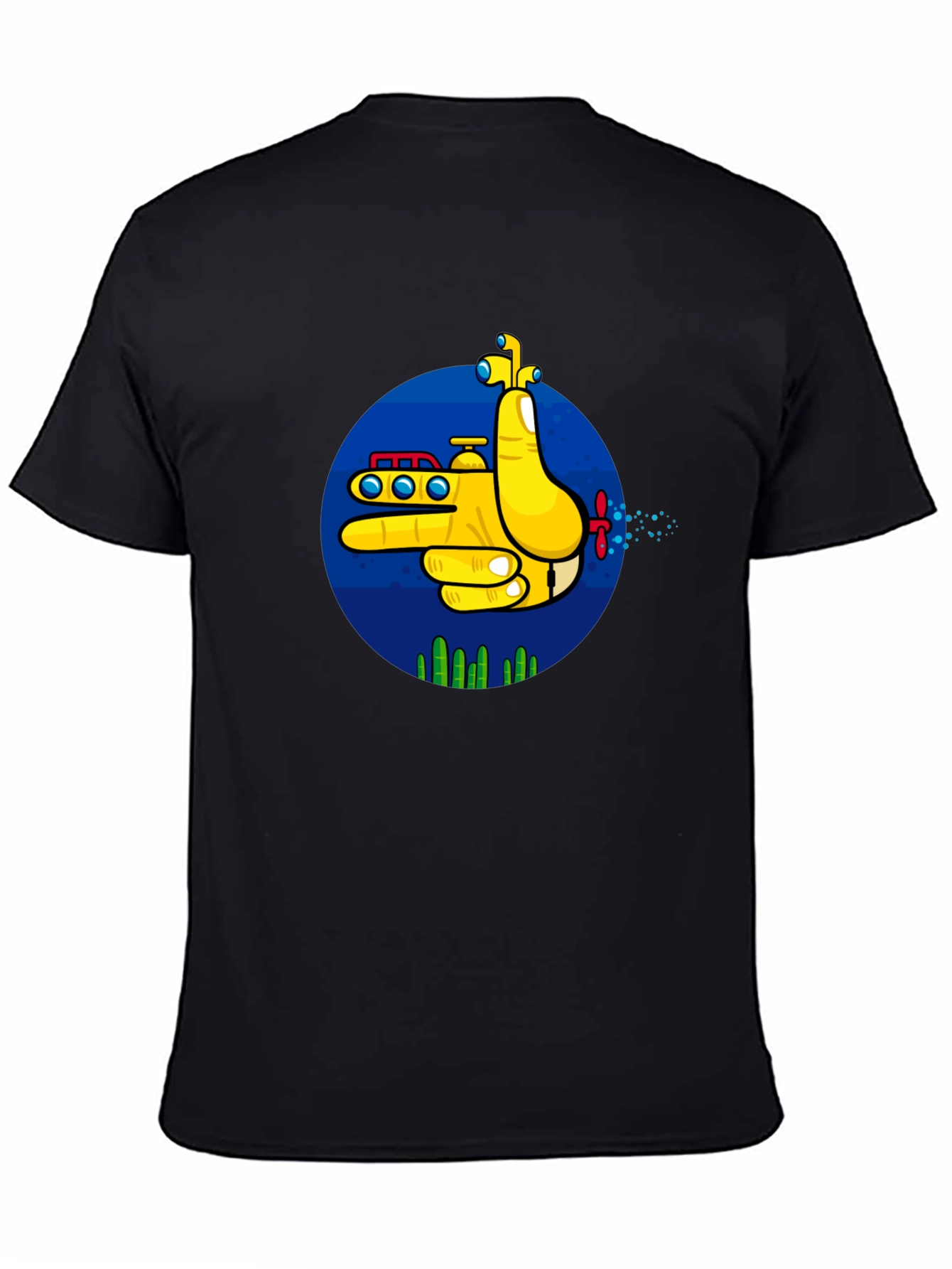 Yellow Submarine Finger Gun Graphic Tee - Unique Design
