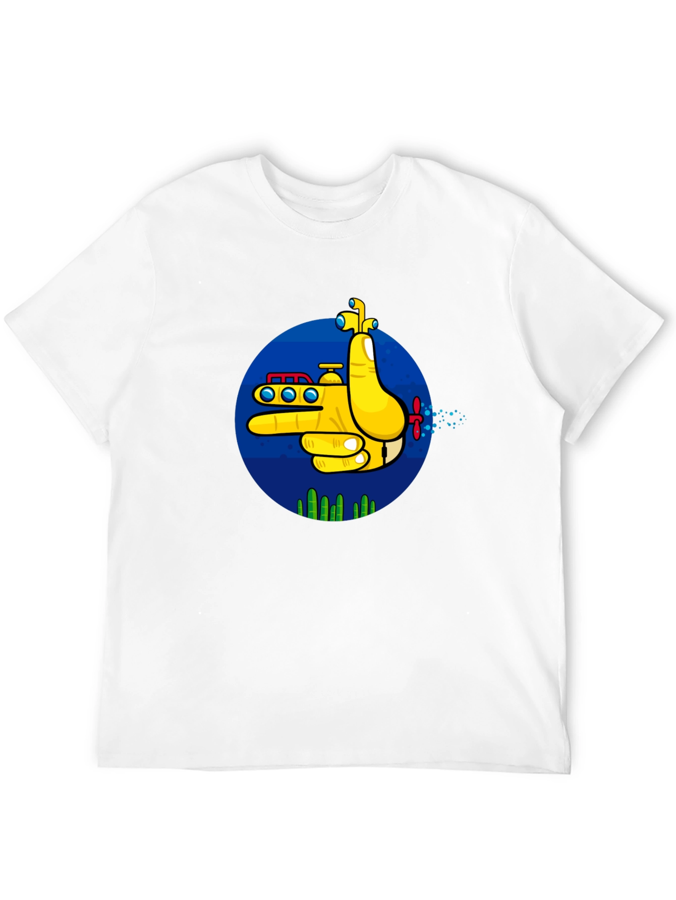 Yellow Submarine Finger Gun Graphic Tee - Unique Design