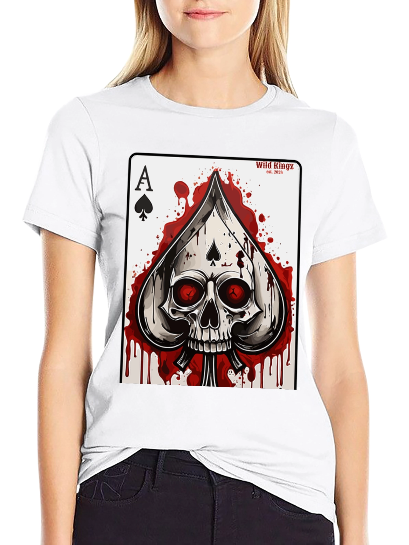 Ace of Spades Skull Graphic T-Shirt - Wild Kingz