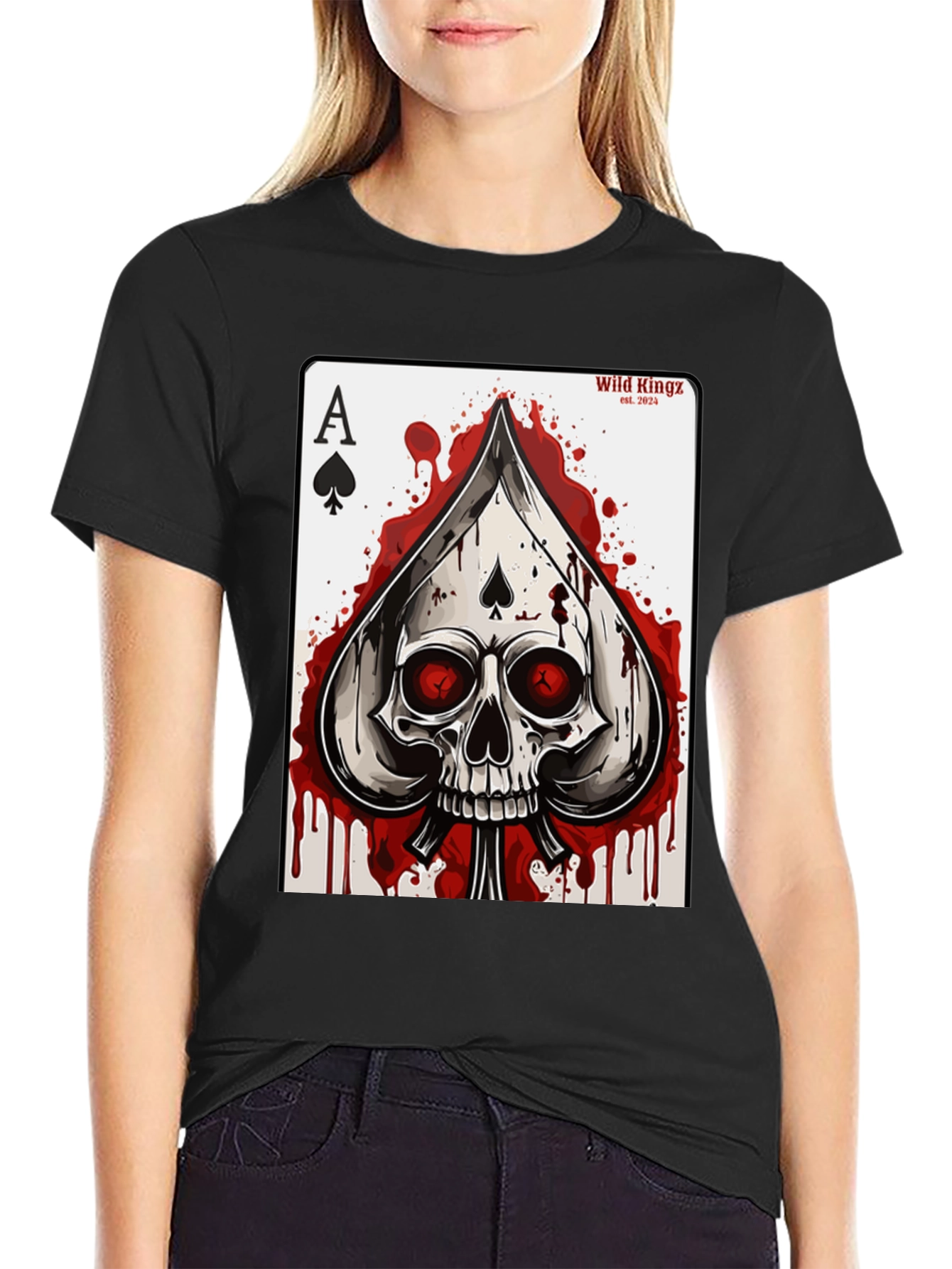 Ace of Spades Skull Graphic T-Shirt - Wild Kingz