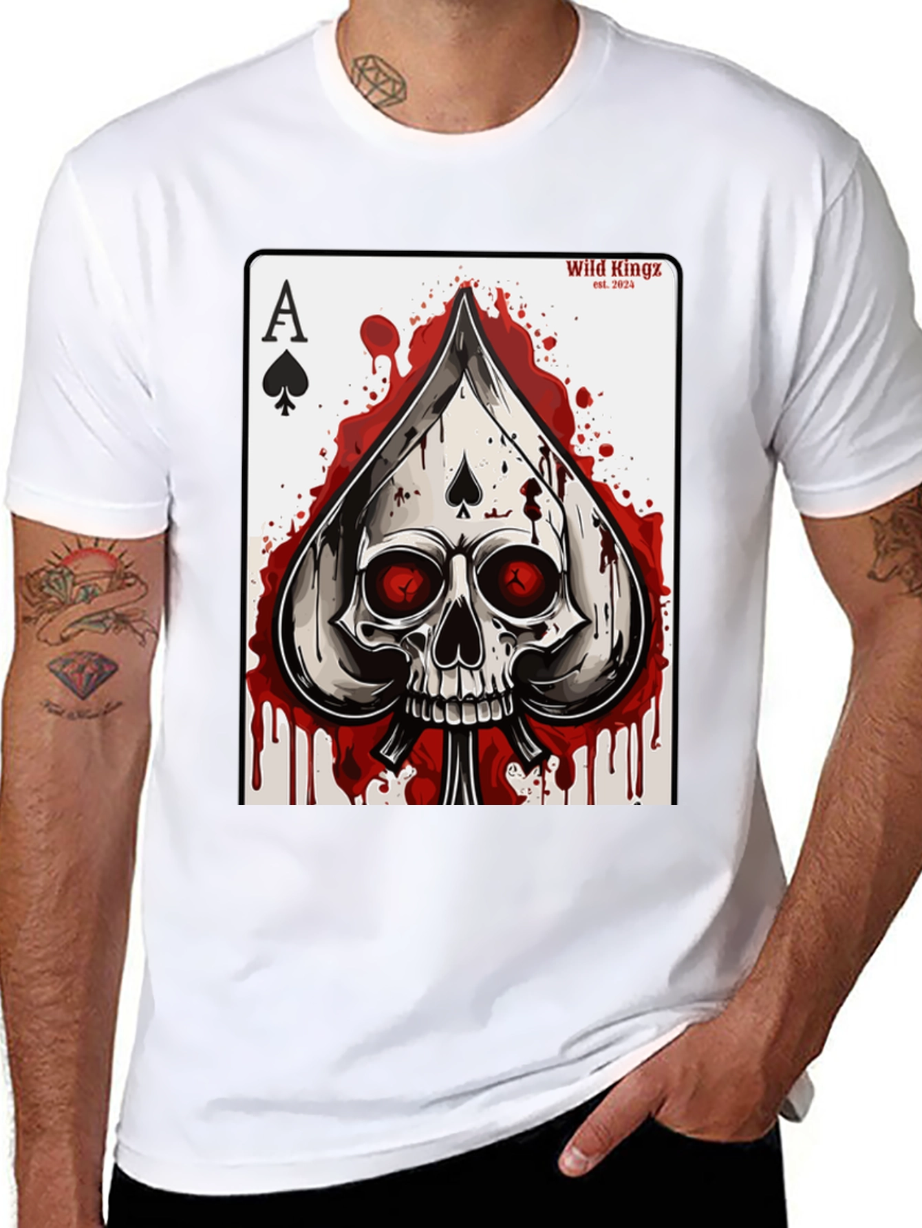 Ace of Spades Skull Graphic T-Shirt - Wild Kingz