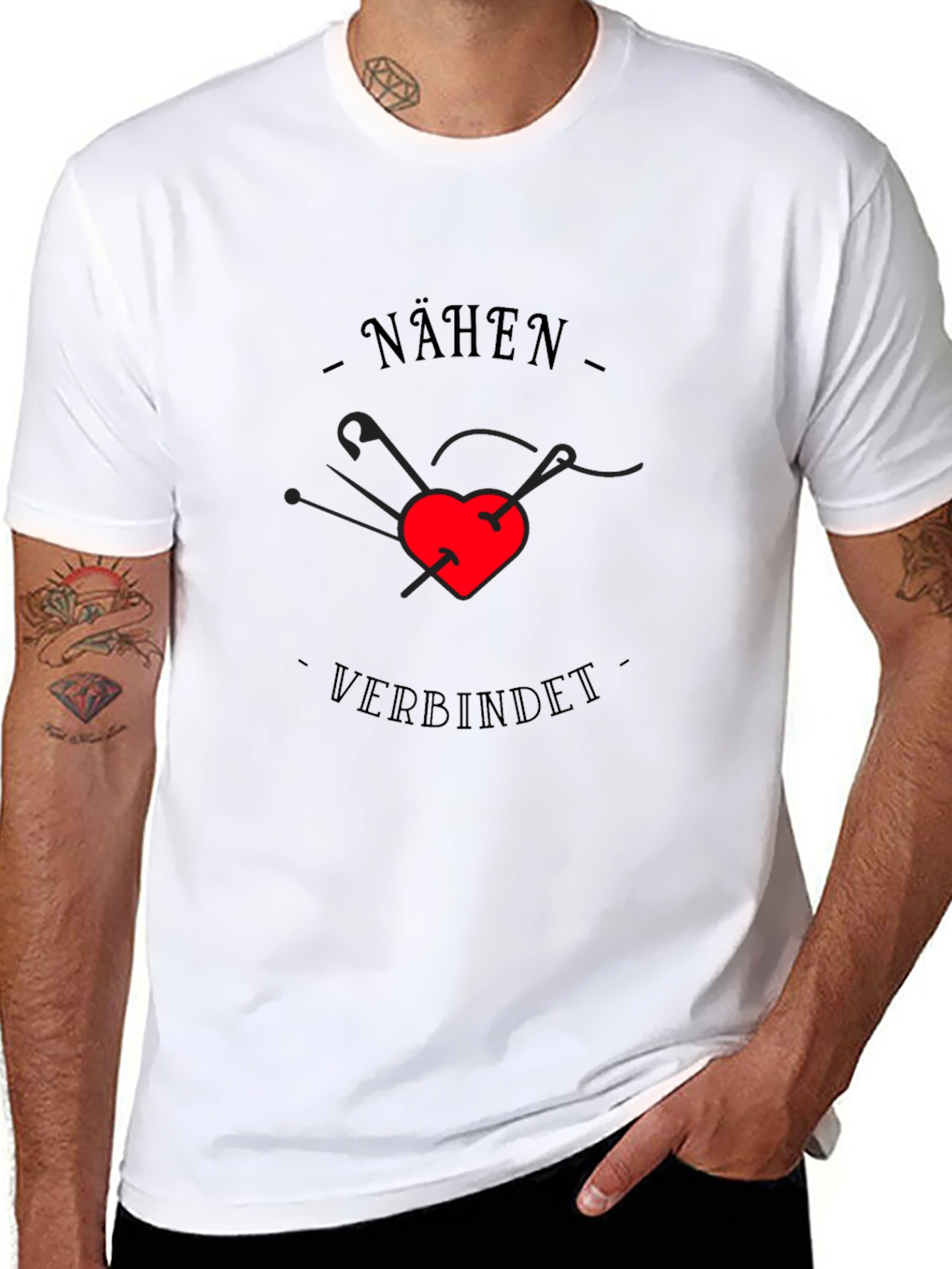 Nähen Verbindet Sewing T-Shirt - Heart Pin Design