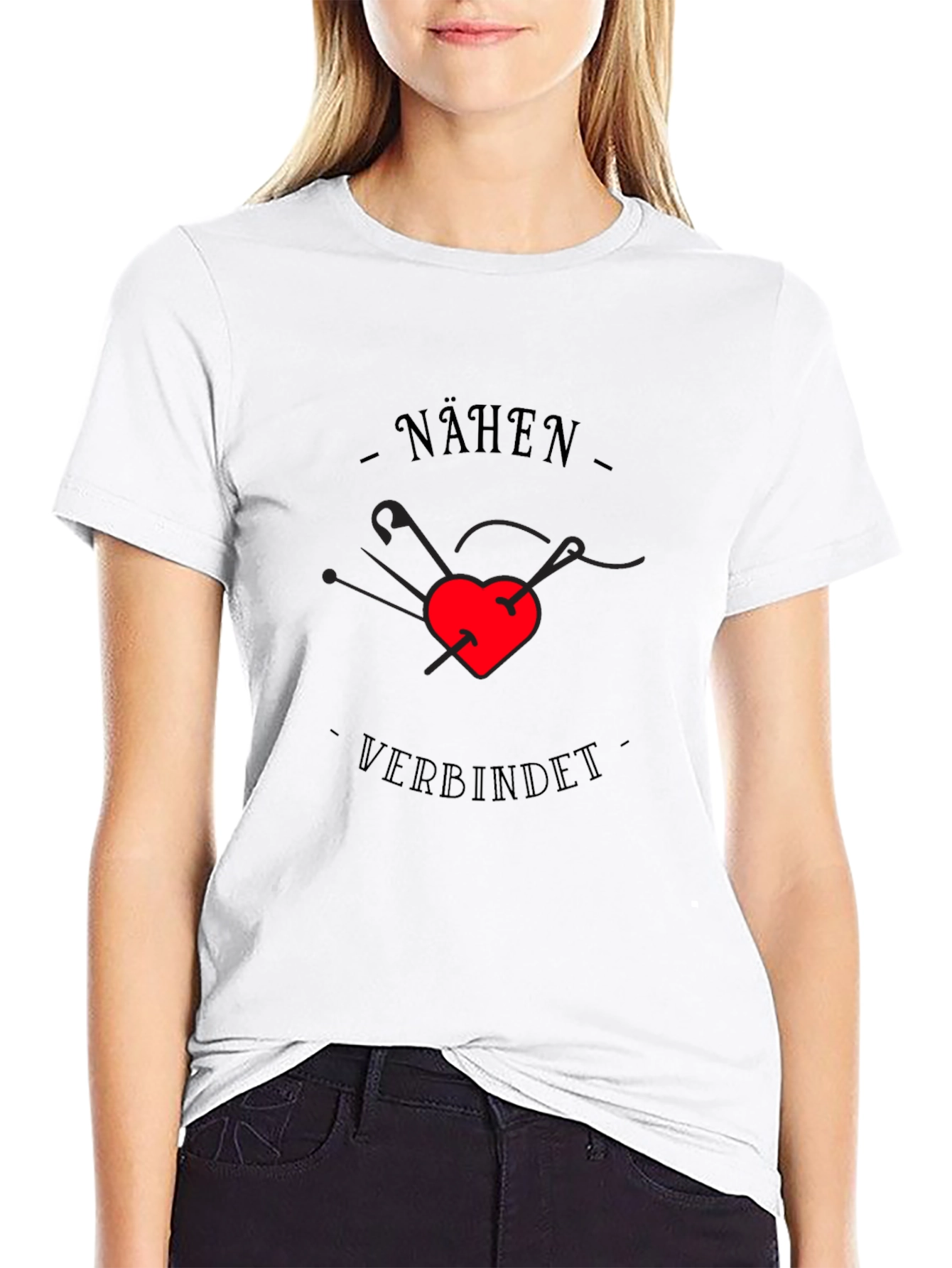 Nähen Verbindet Sewing T-Shirt - Heart Pin Design