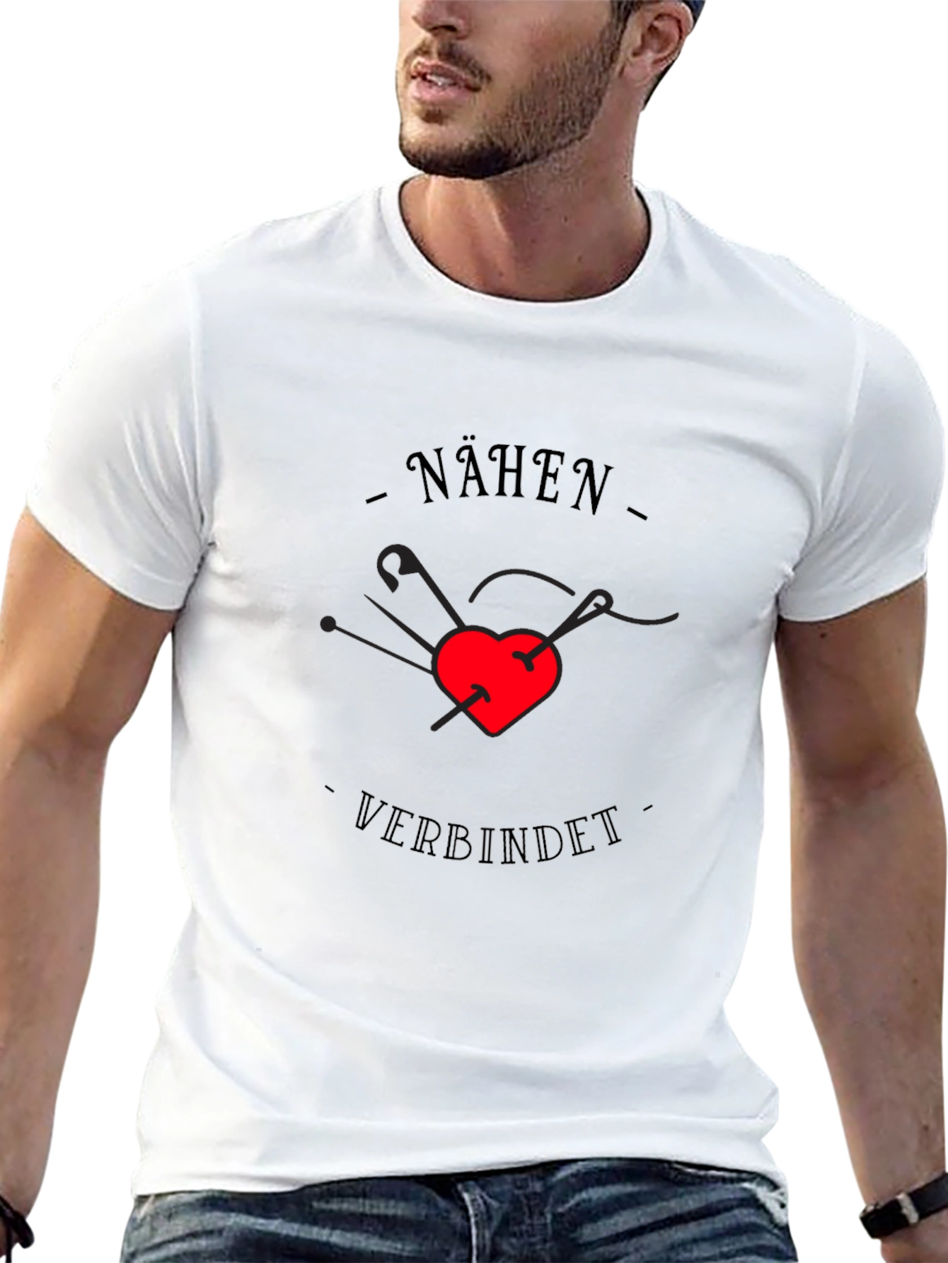 Nähen Verbindet Sewing T-Shirt - Heart Pin Design