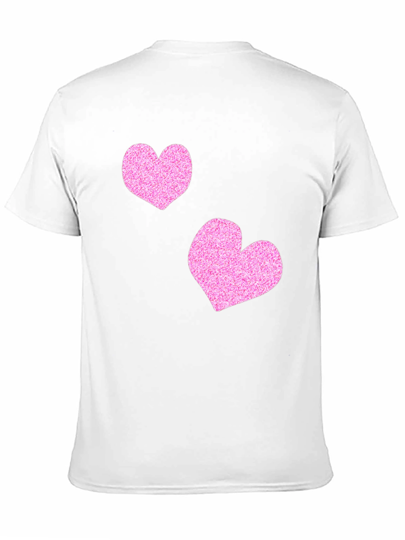 Stylish Black T-Shirt with Glitter Pink Heart Design