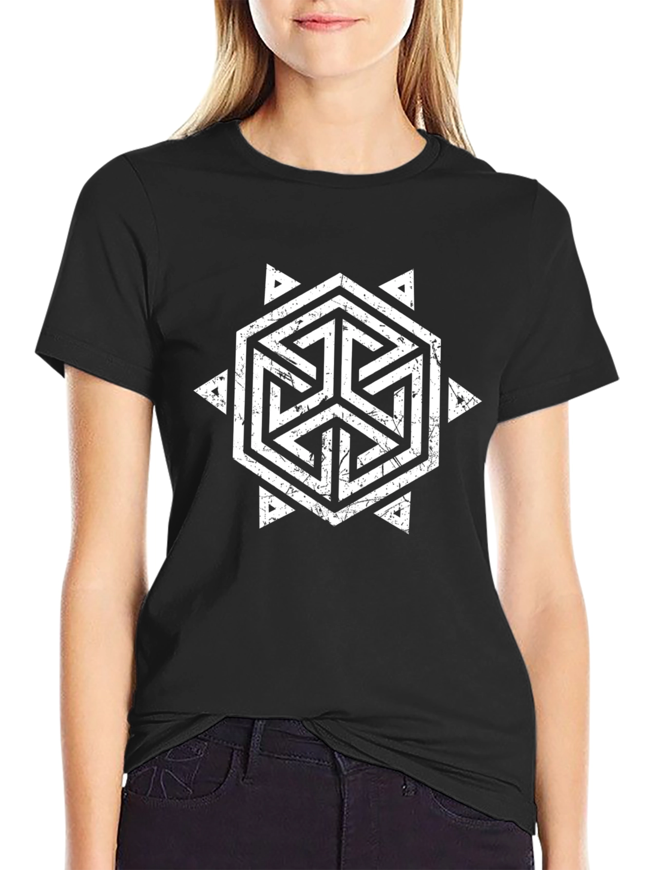 Geometric Hexagon T-Shirt - Modern Streetwear