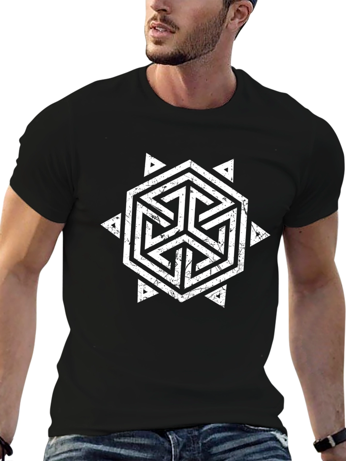 Geometric Hexagon T-Shirt - Modern Streetwear