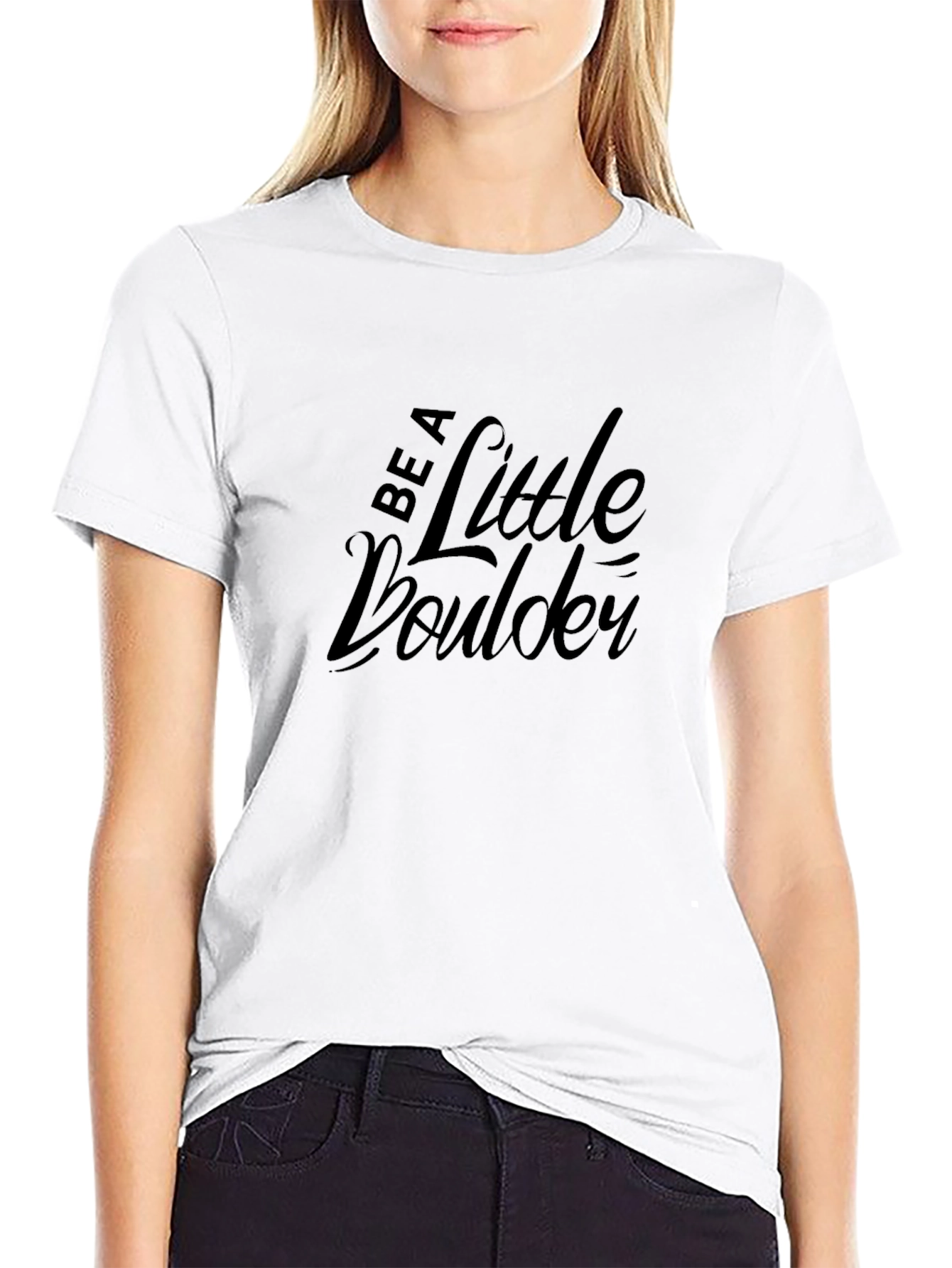 Be A Little Boulder Black Graphic T-Shirt