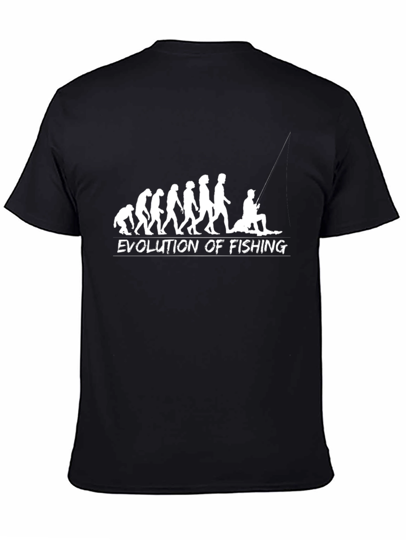 Evolution of Fishing Black T-Shirt