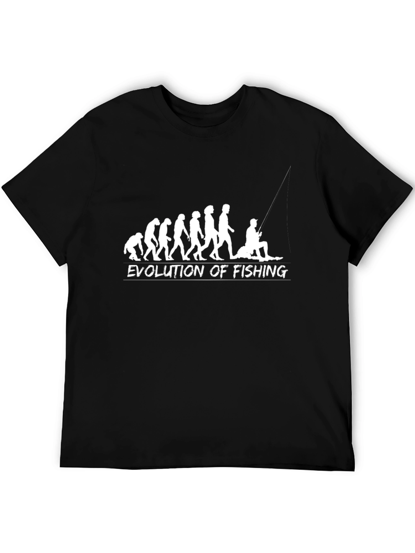 Evolution of Fishing Black T-Shirt
