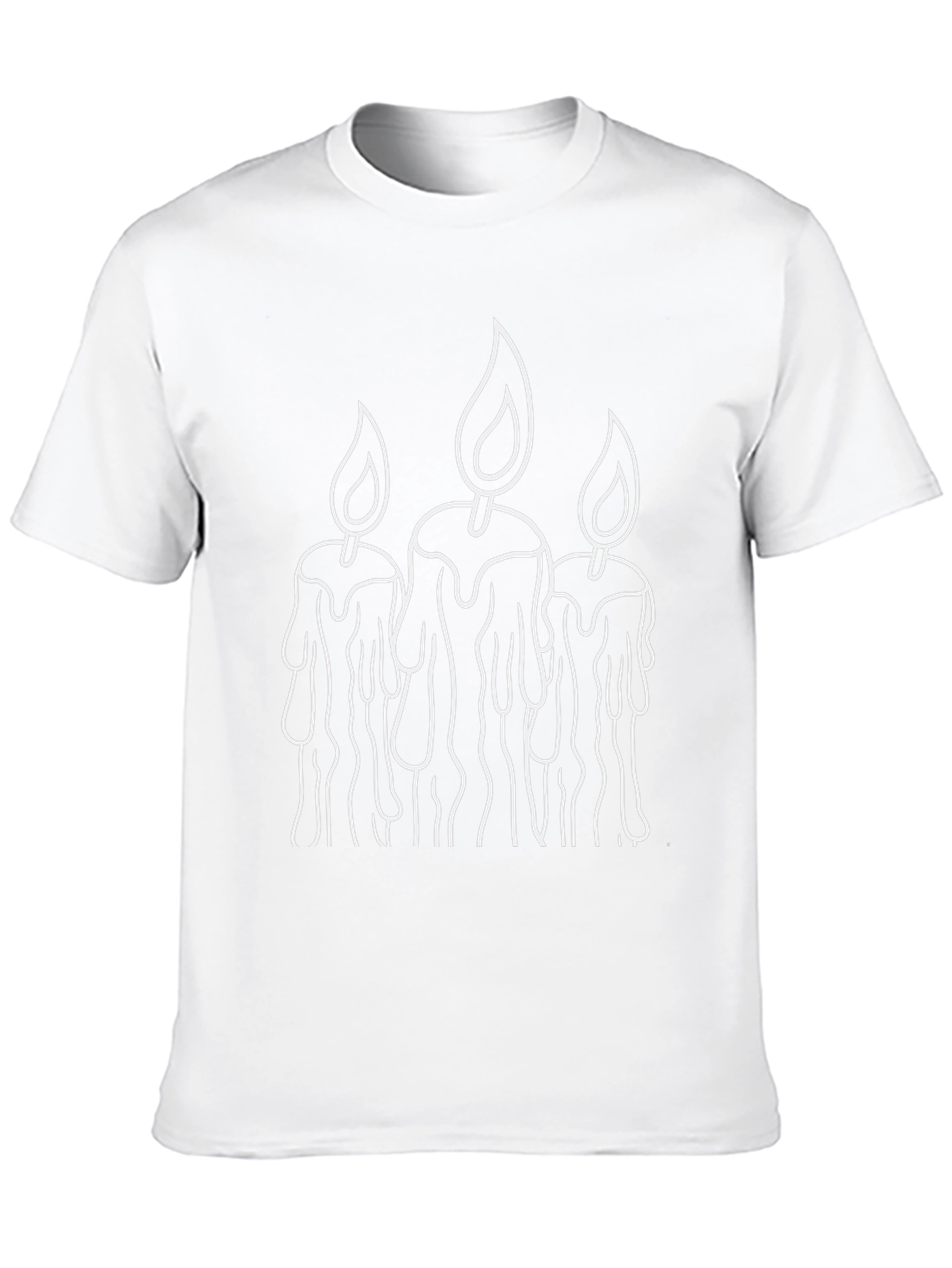 Candle Graphic Tee - Black Cotton Casual Wear