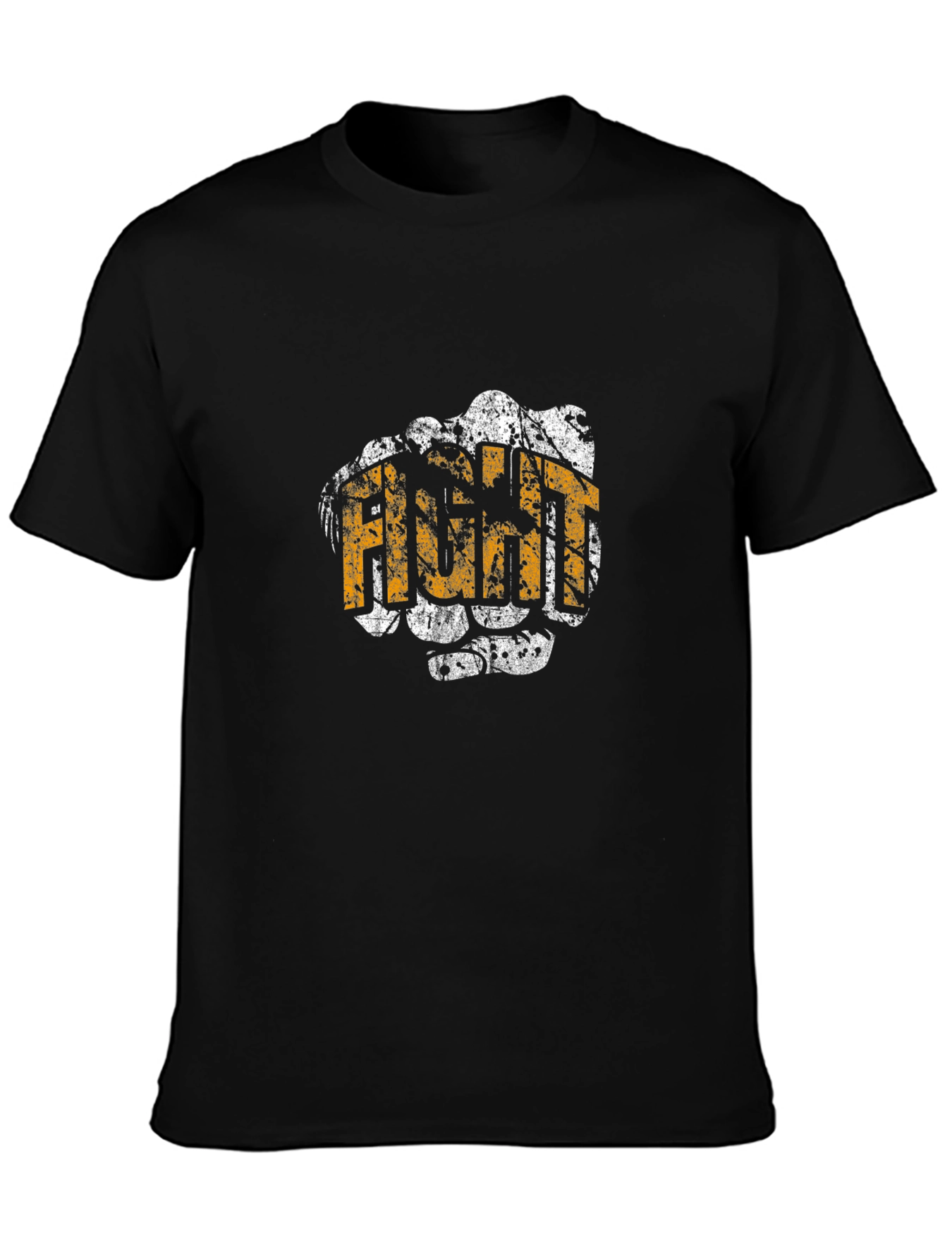 Fight Fist Graphic T-Shirt - Black Cotton Tee