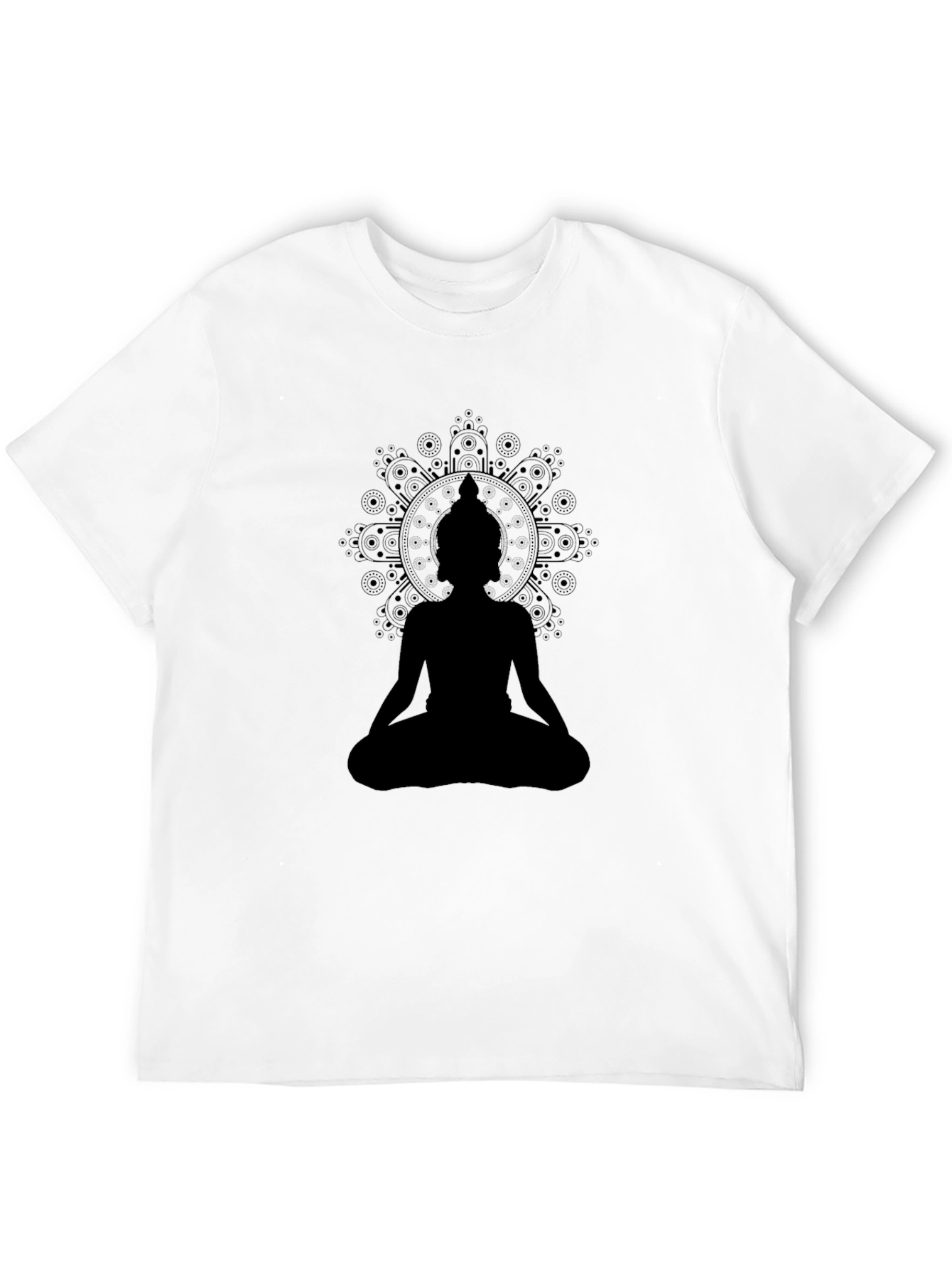 Meditate in Style: Black Buddha Mandala T-Shirt