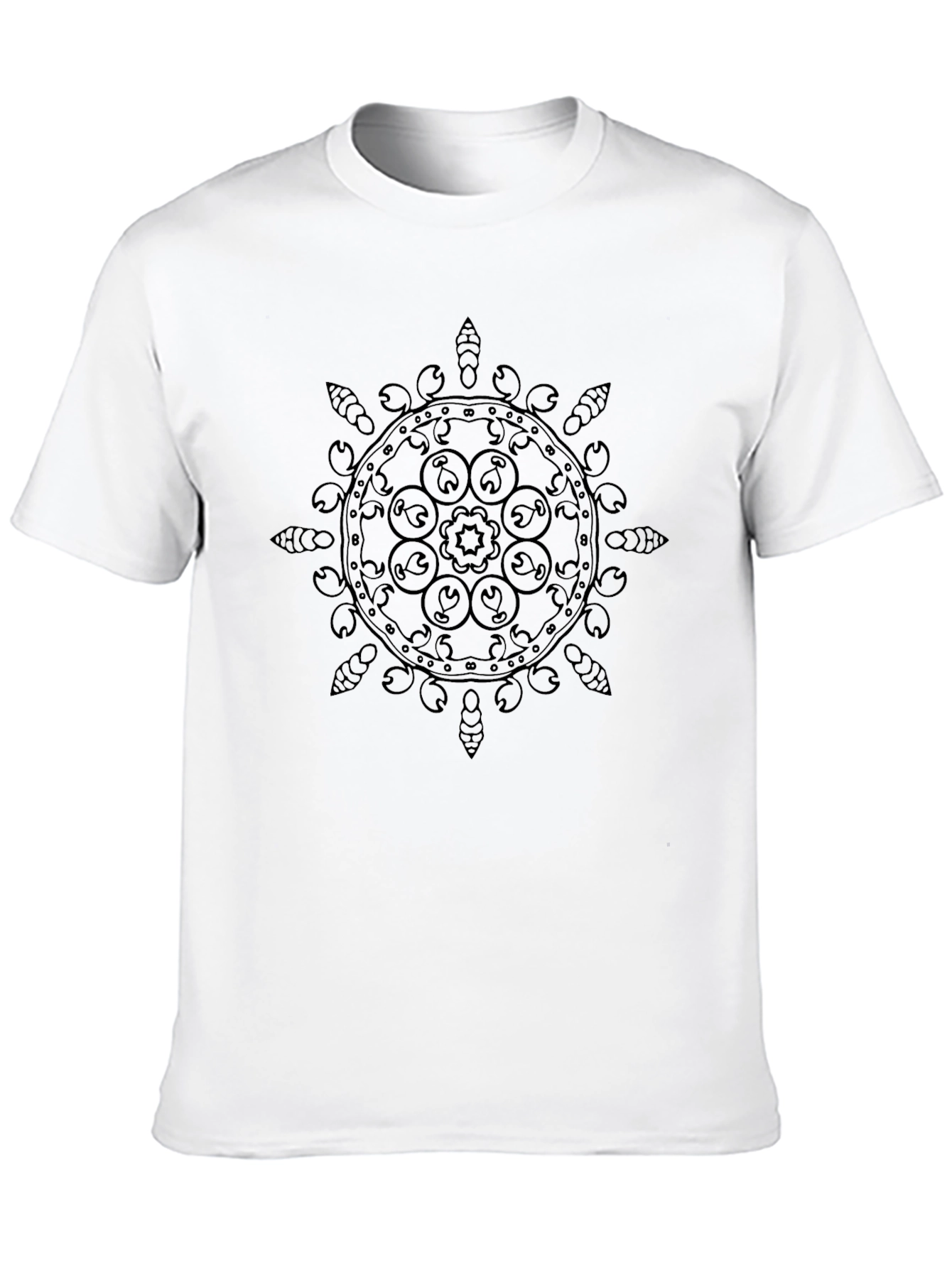 Black Mandala Graphic Tee - Modern Casual Style