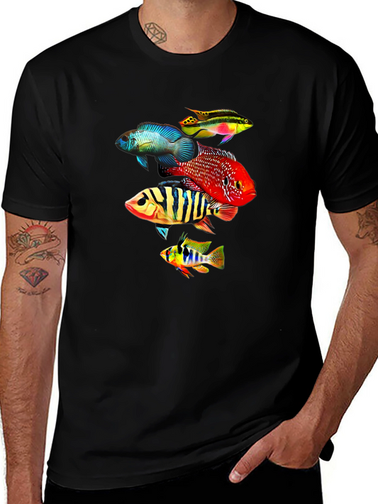 Colorful Fish Graphic T-Shirt