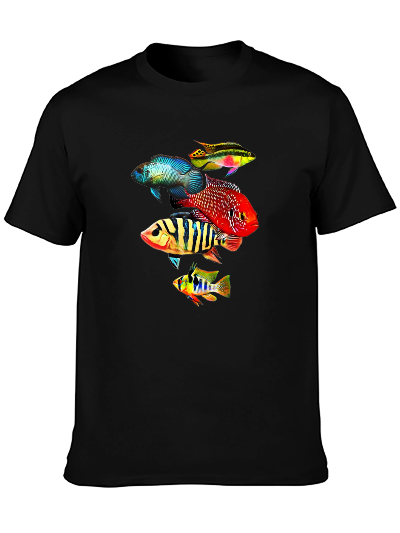 Colorful Fish Graphic T-Shirt
